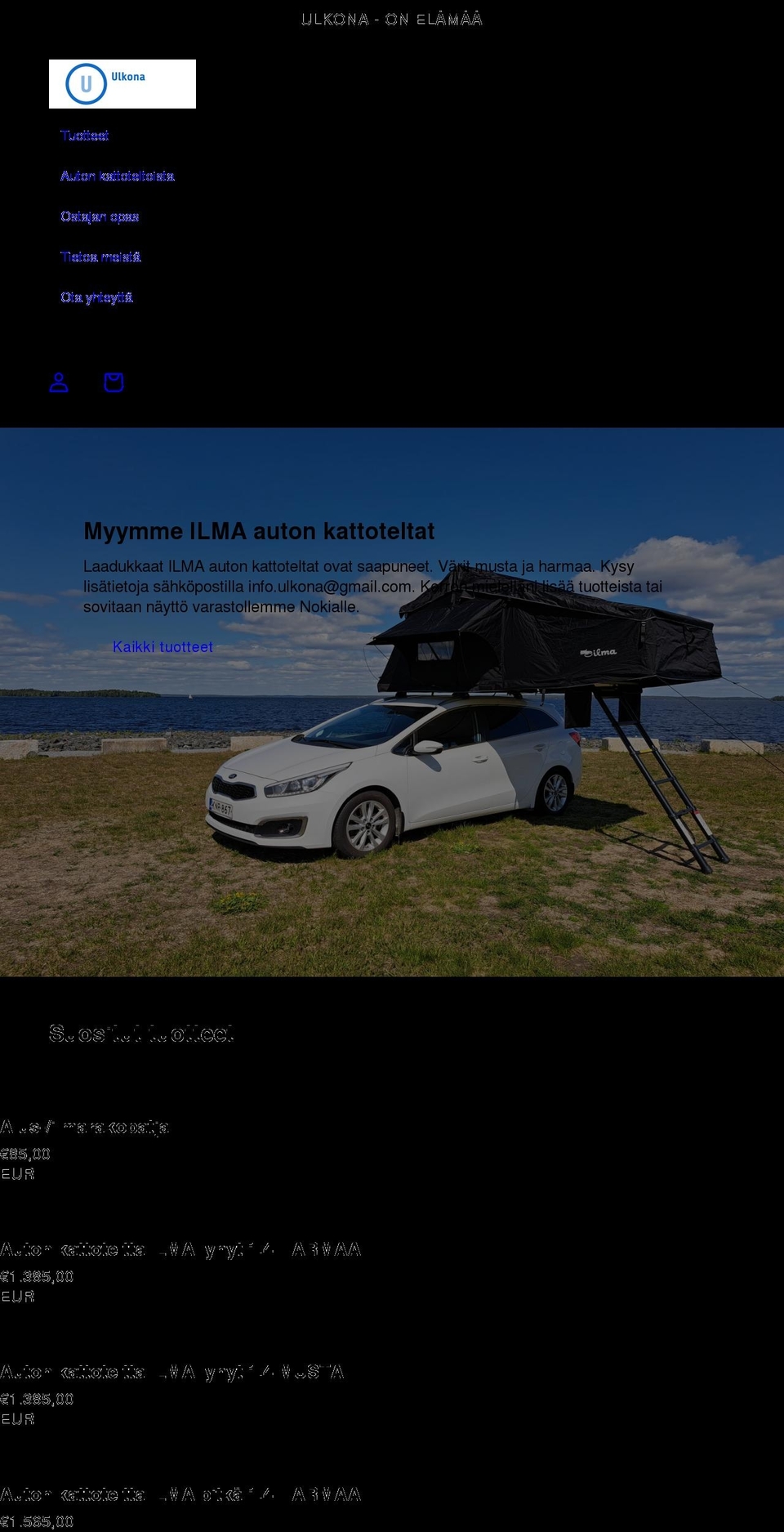 ulkona.net shopify website screenshot