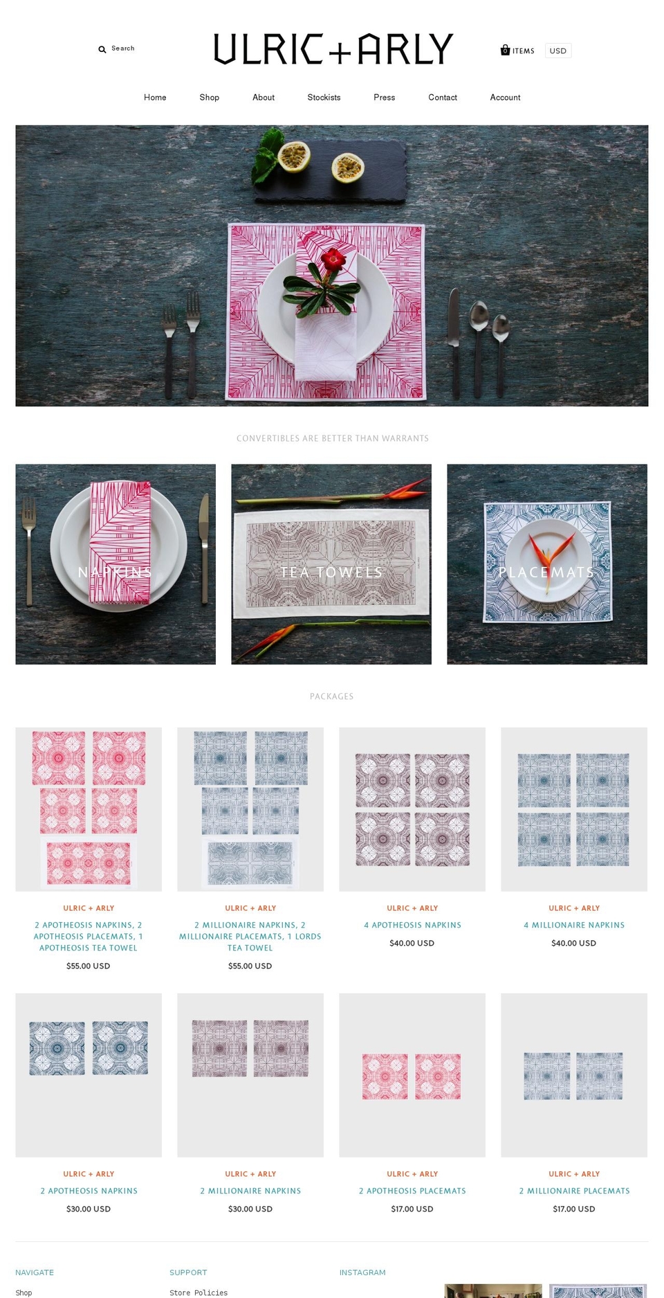ulricarly.com — Shopify storefront screenshot