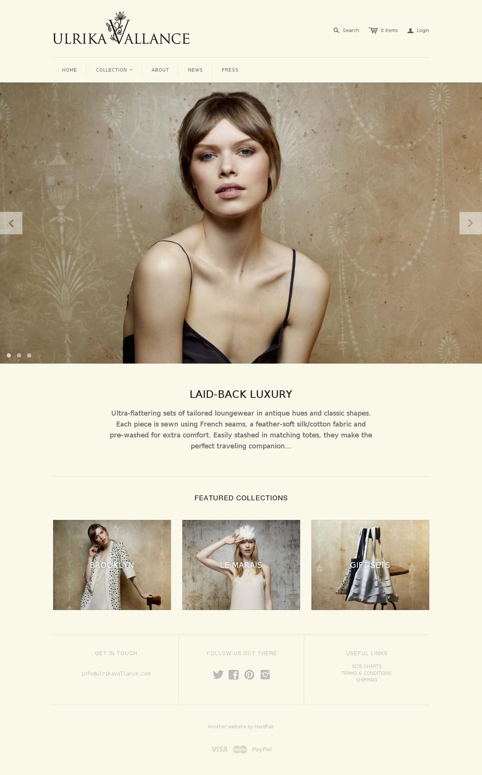 ulrikavallance.com — Shopify storefront screenshot