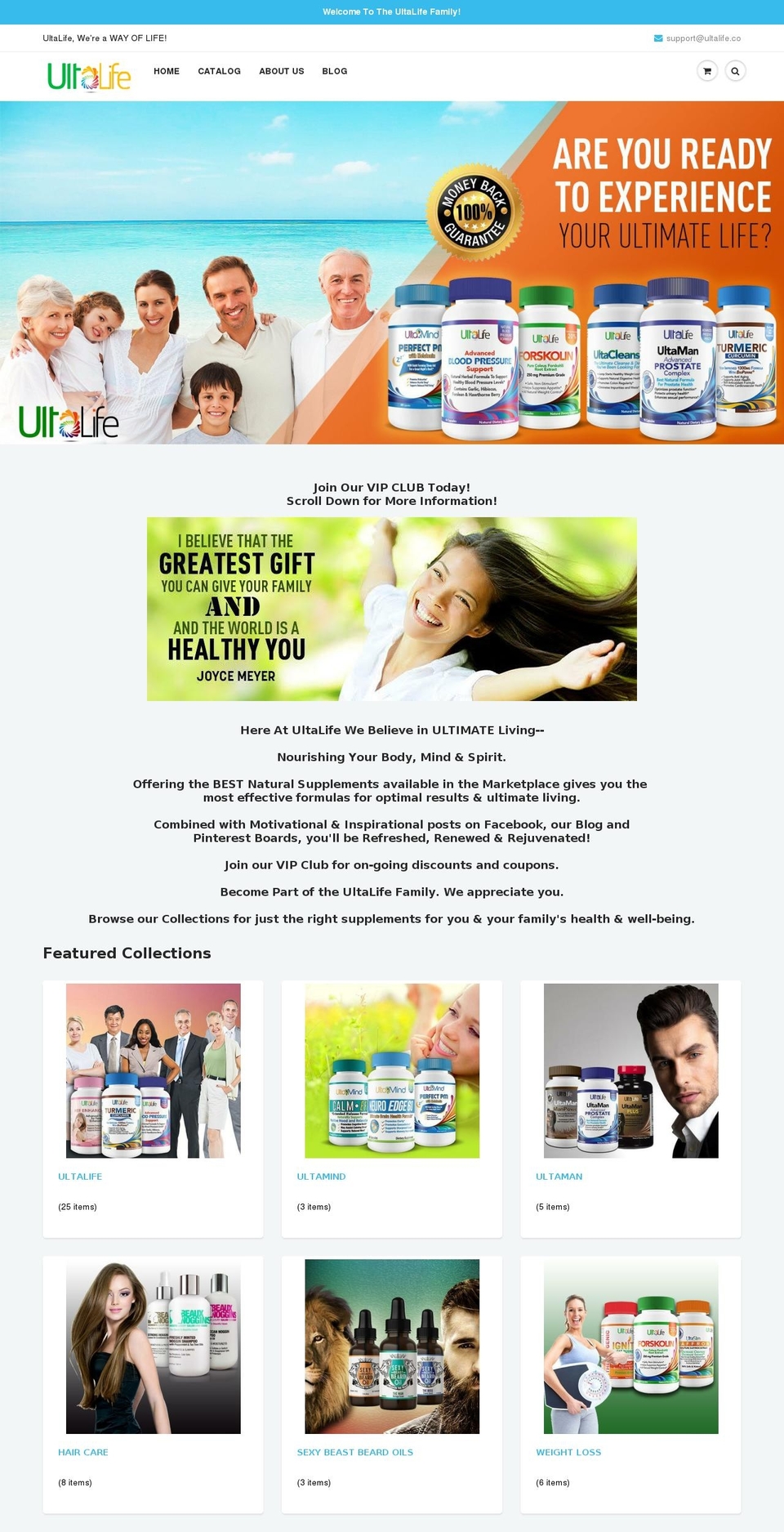 ultalifeneuroceutical.com — Shopify storefront screenshot