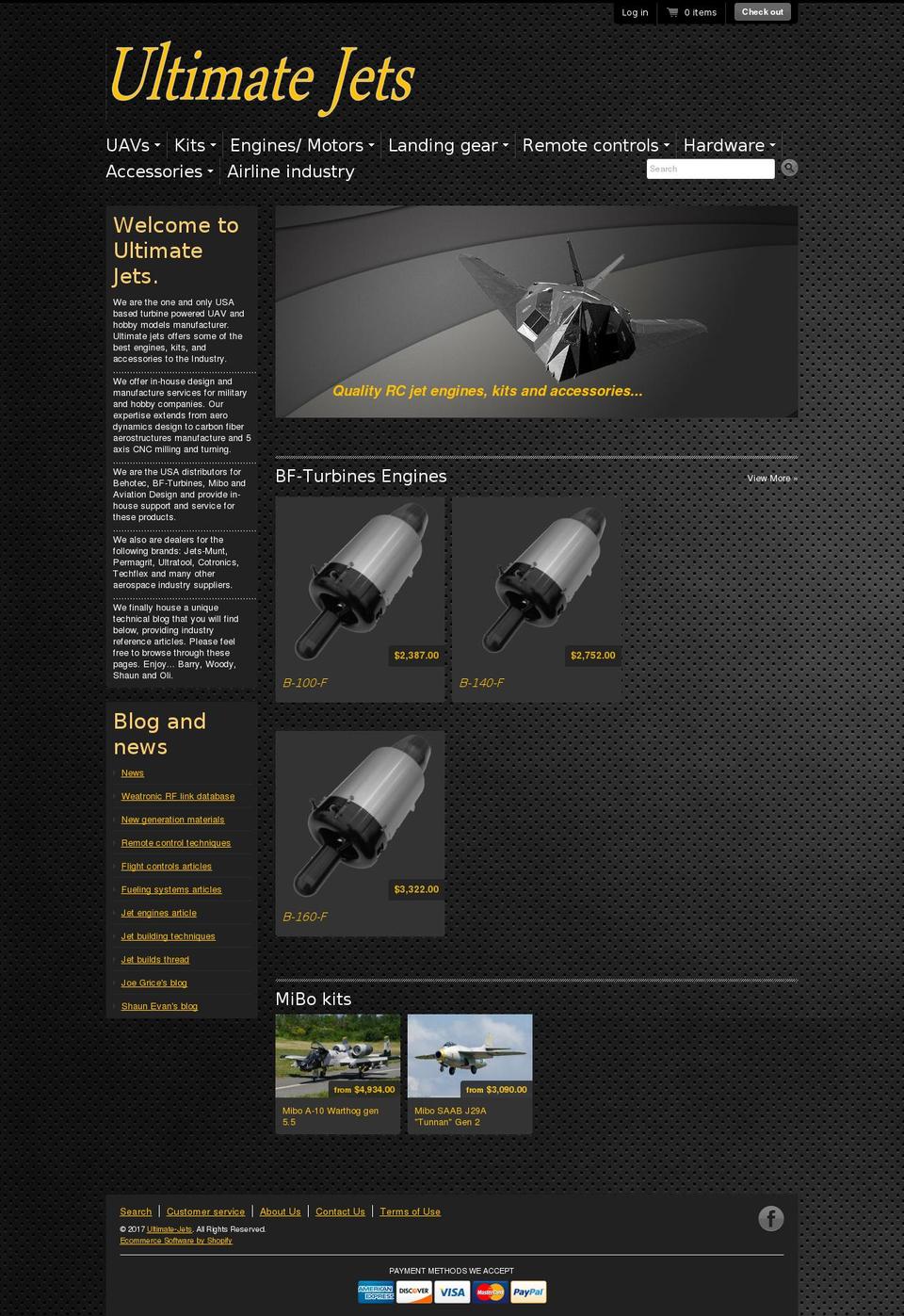 ultimate-jets.net shopify website screenshot