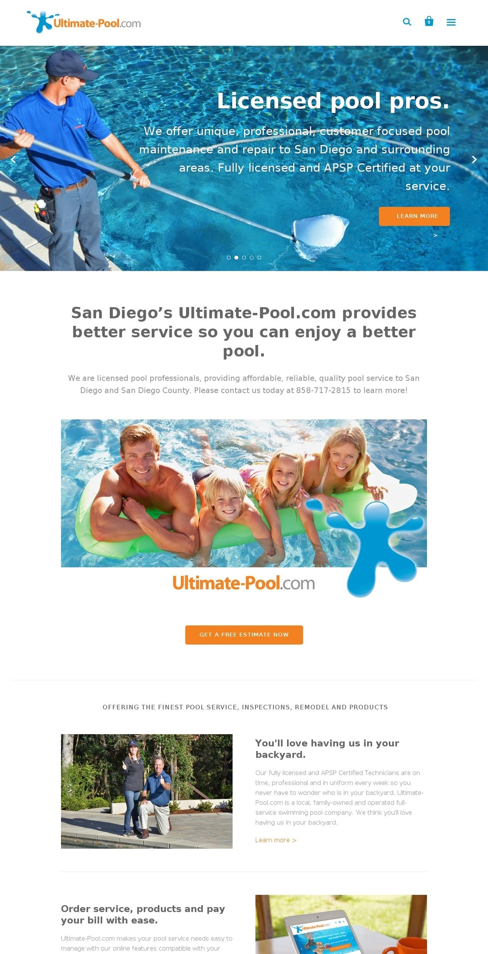 ultimate-pool.com shopify website screenshot