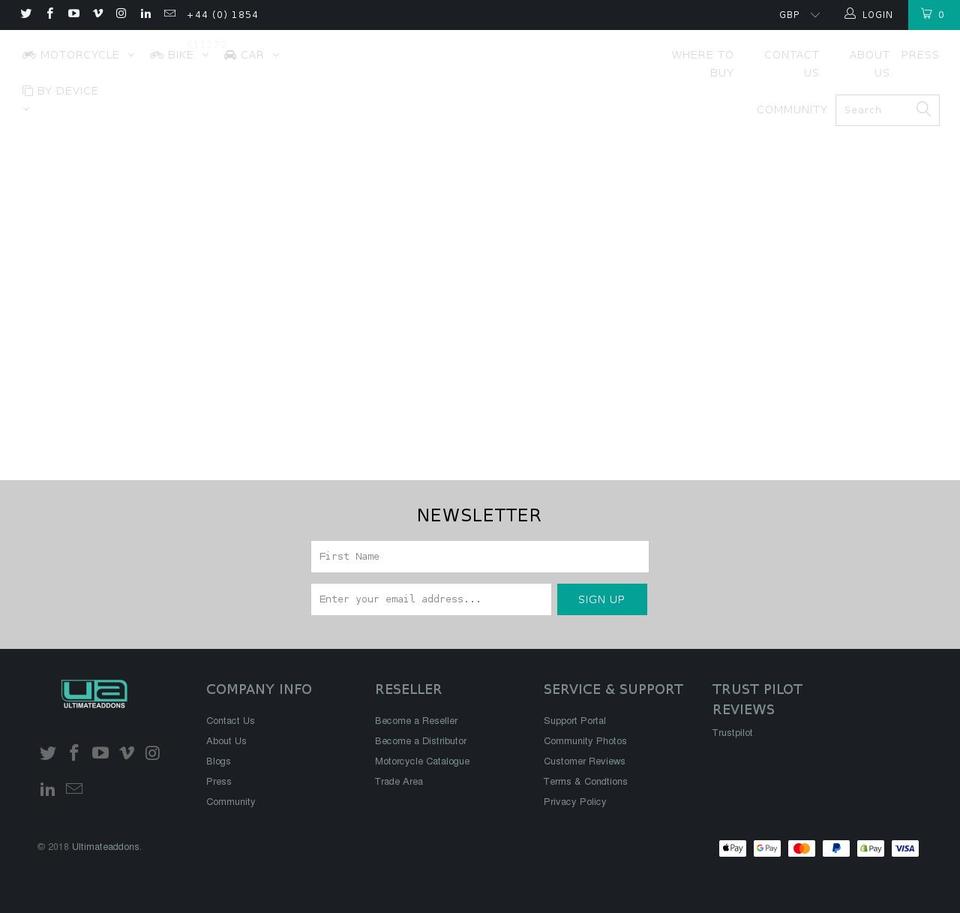 ultimateaddons.co.uk shopify website screenshot