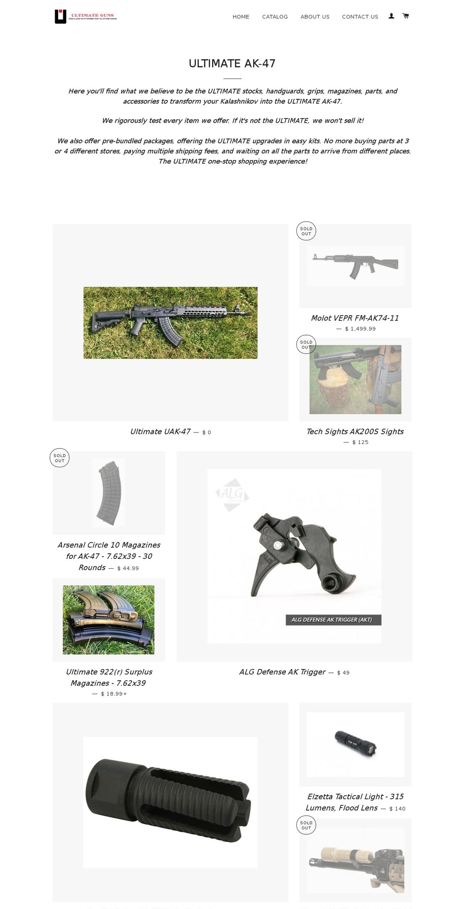 ultimateak-47.com — Shopify storefront screenshot