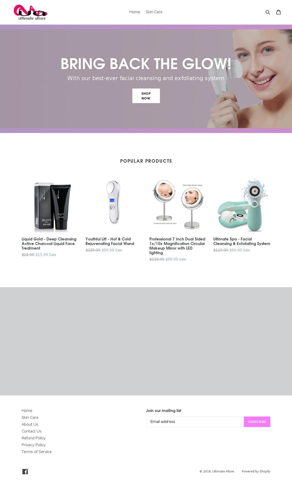 ultimateallure.com — Shopify storefront screenshot