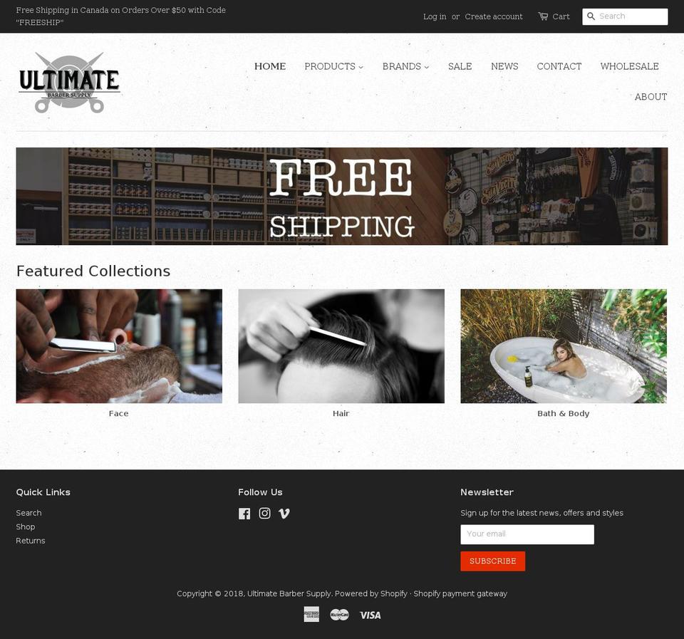 Copy of Copy of minimal Shopify theme site example ultimatebarbersupplies.com