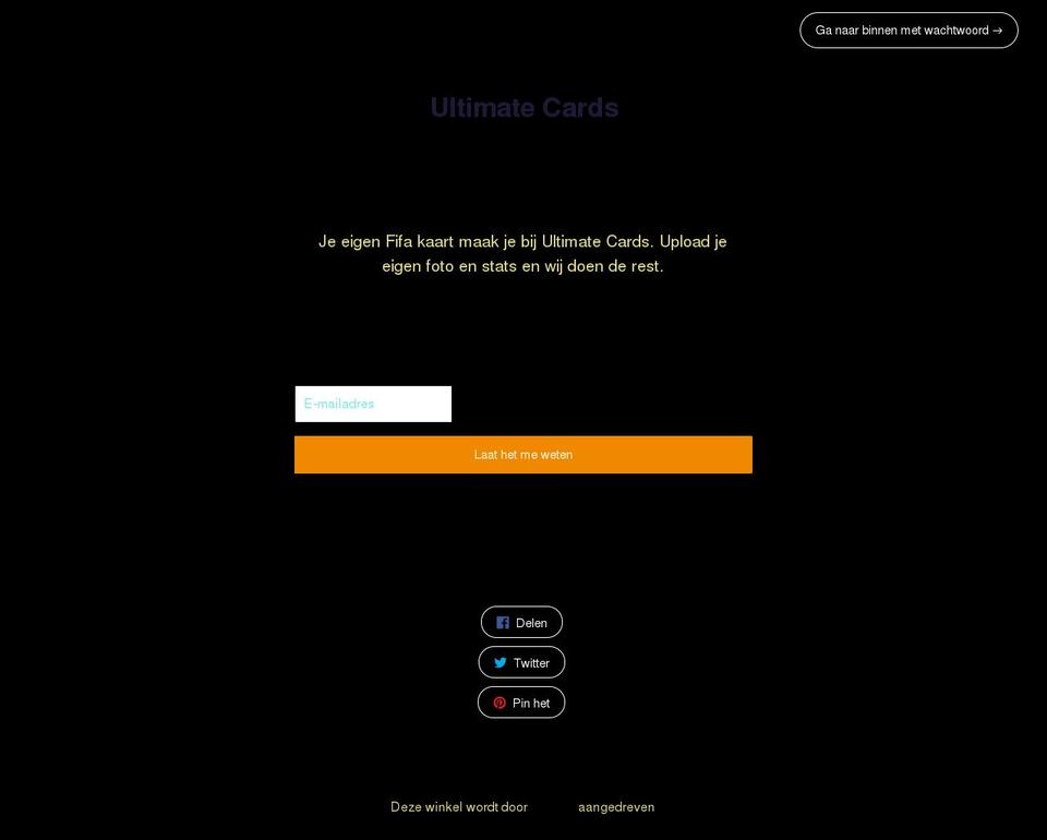 ultimatecards.nl shopify website screenshot