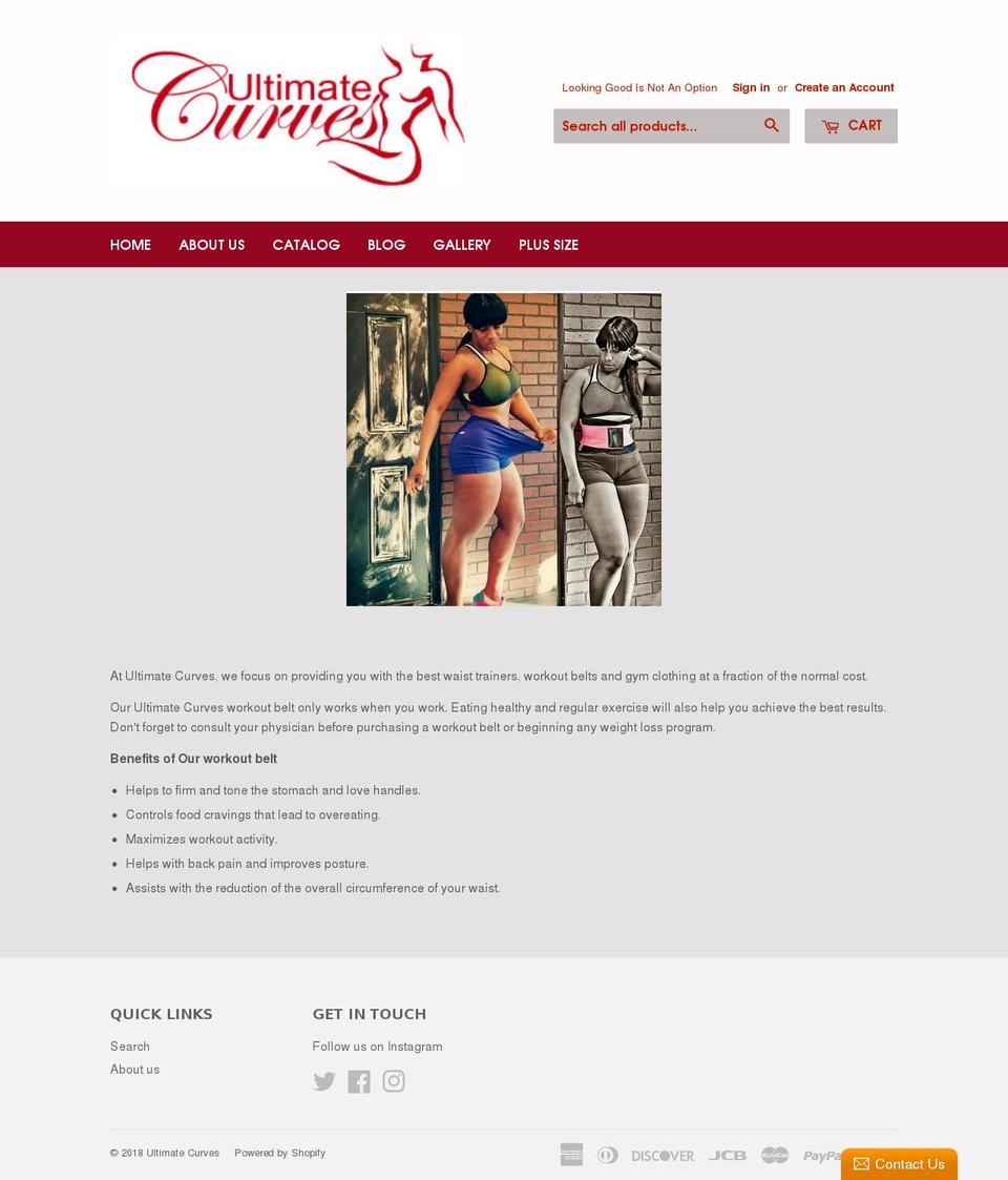 ultimatecurves.net shopify website screenshot