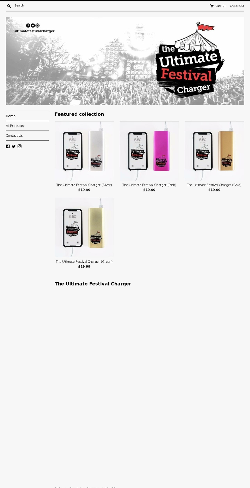 ultimatefestivalcharger.com — Shopify storefront screenshot