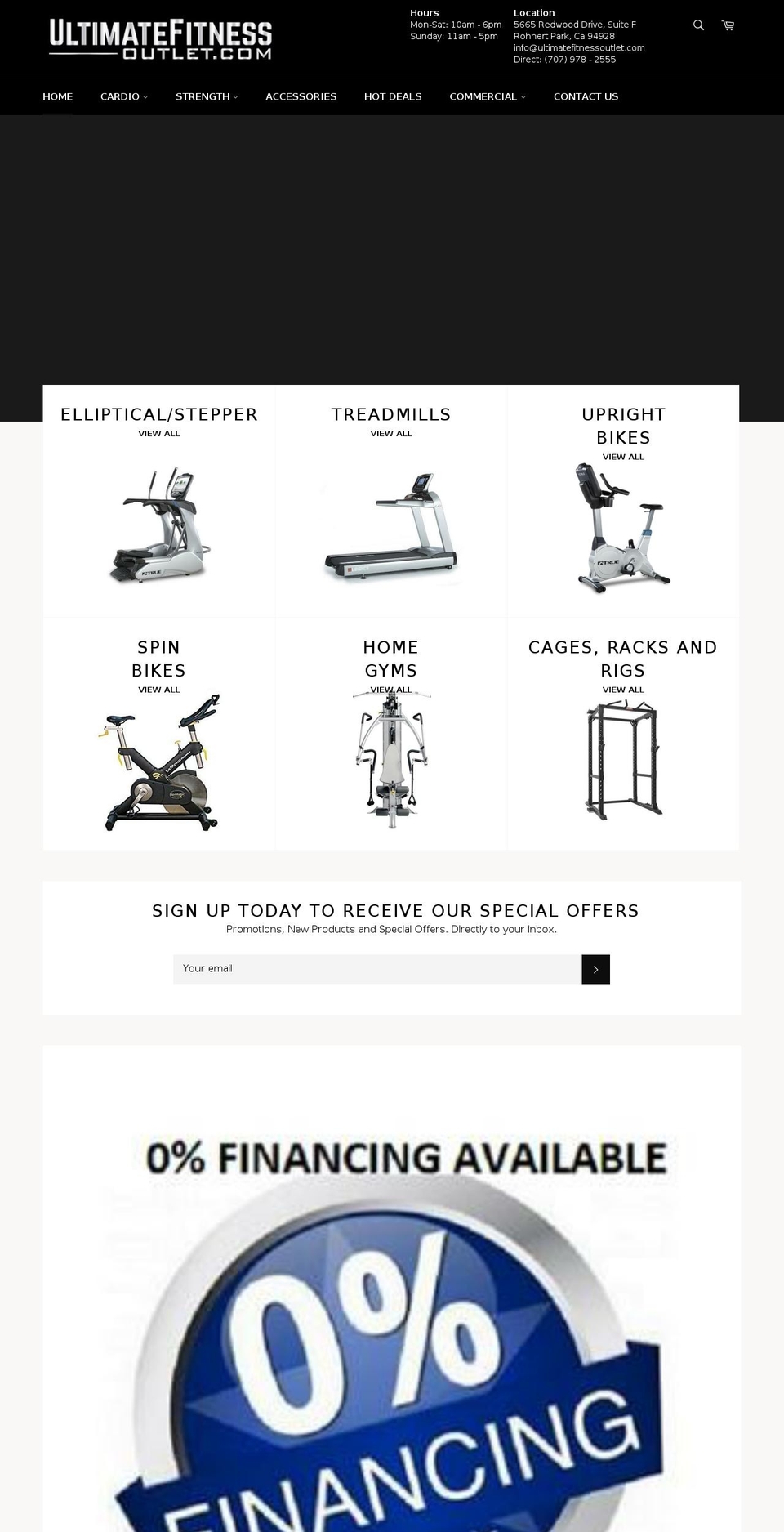 ultimatefitnessoutlet.com — Shopify storefront screenshot