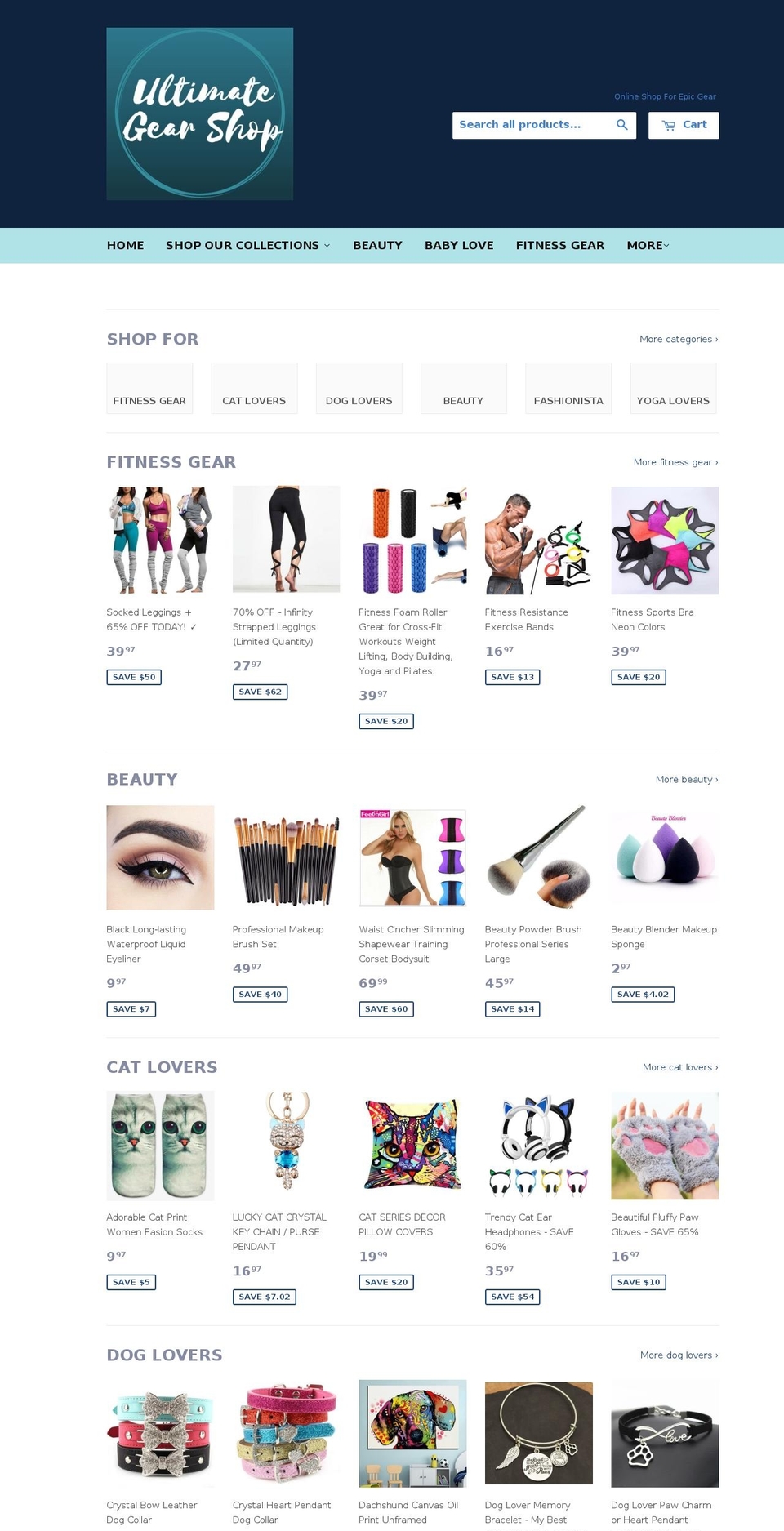 ultimategearshop.com shopify website screenshot