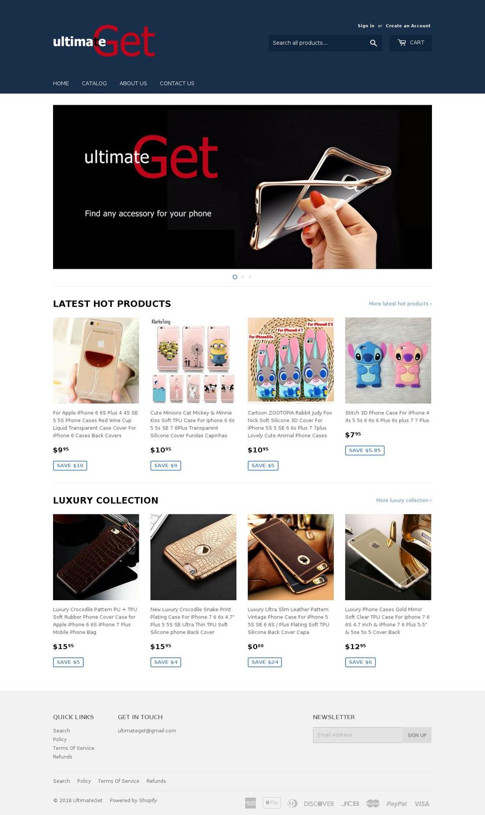 ultimateget.com — Shopify storefront screenshot