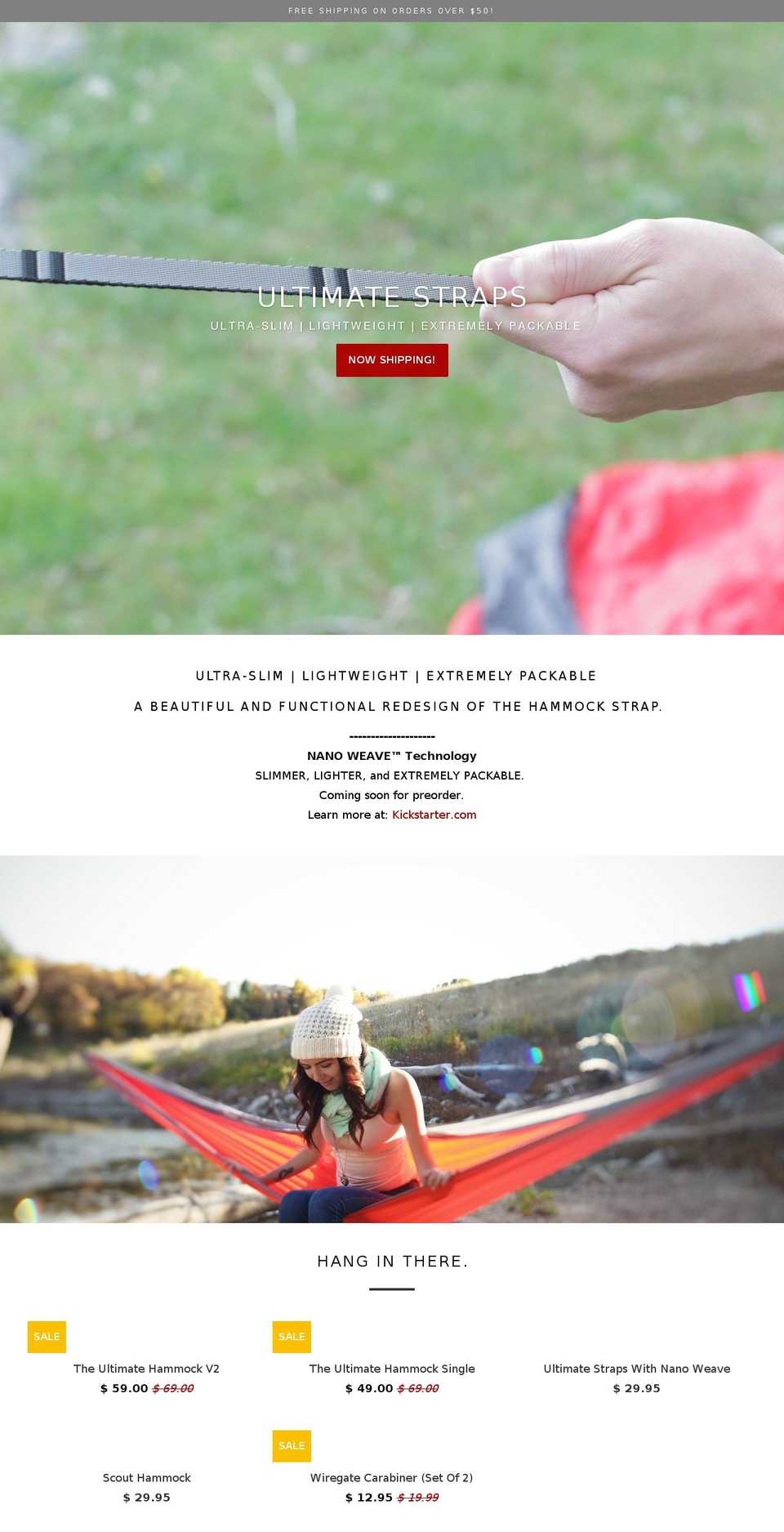 Peril-free parillax Shopify theme site example ultimatehammocks.com