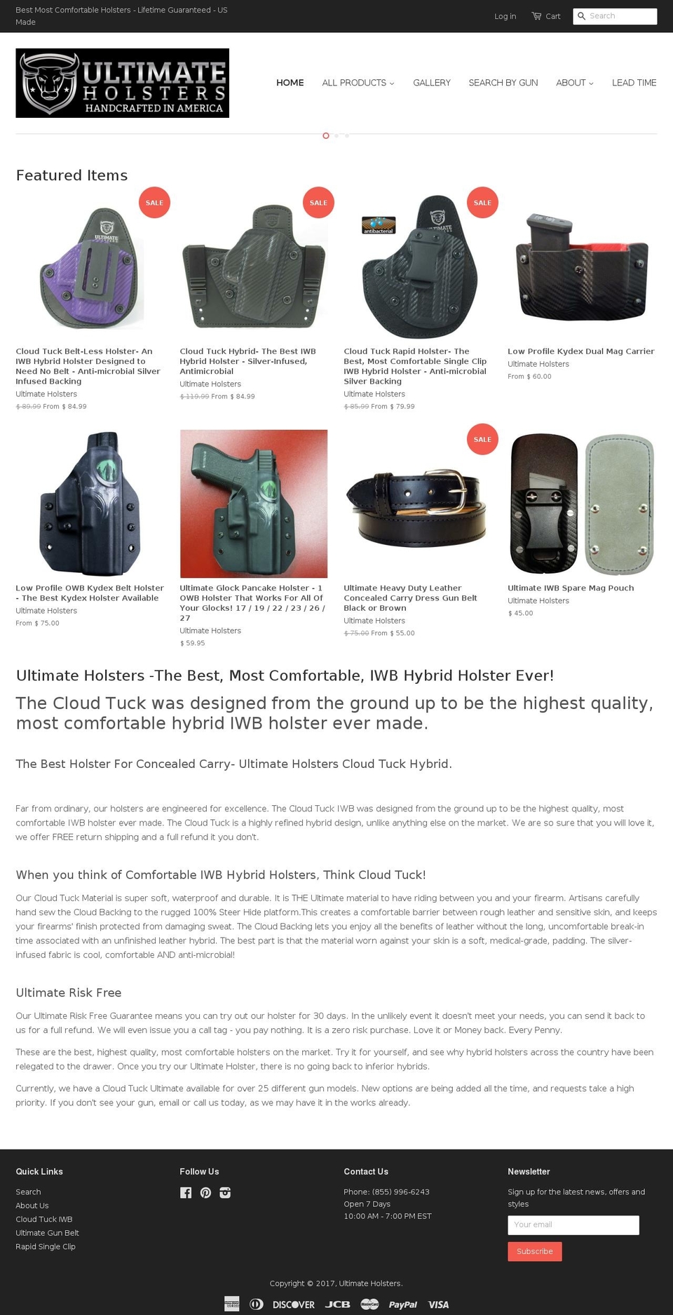 ultimateholsters.com shopify website screenshot