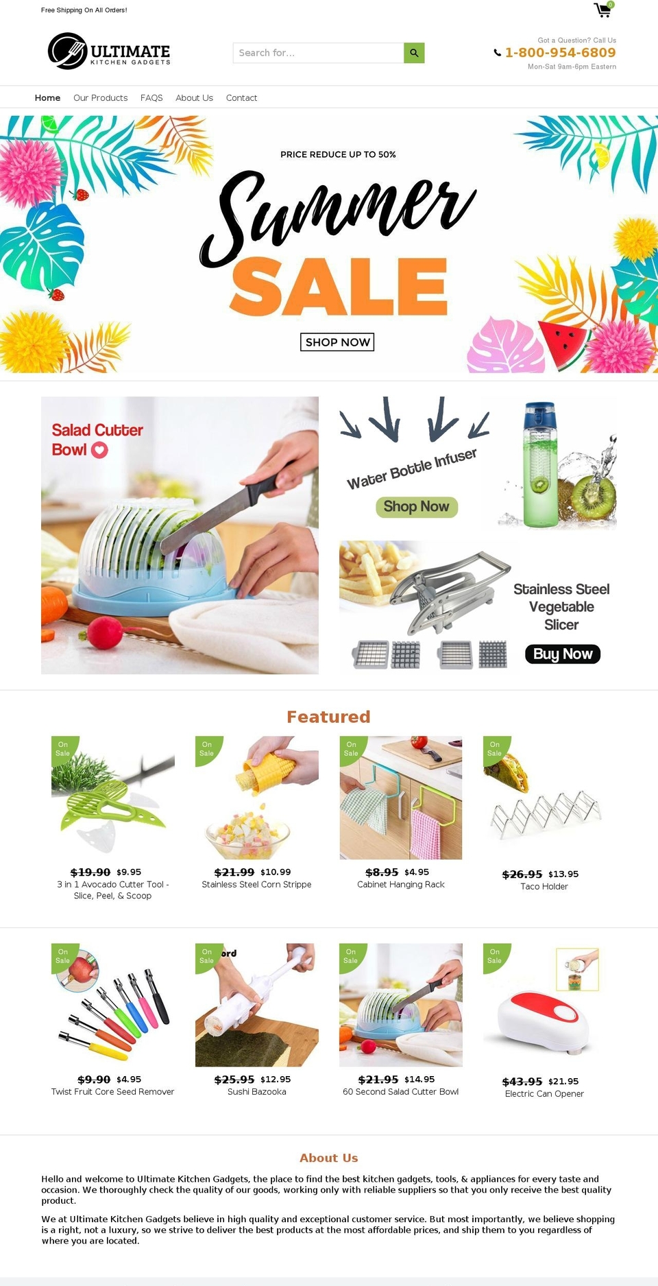 Firefly Shopify theme site example ultimatekitchengadgets.com