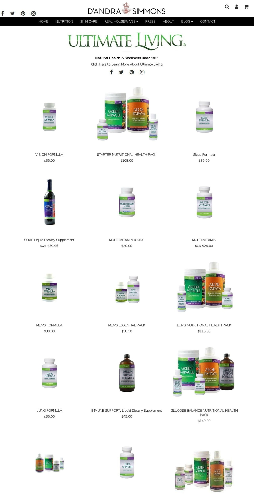 ultimateliving.com — Shopify storefront screenshot