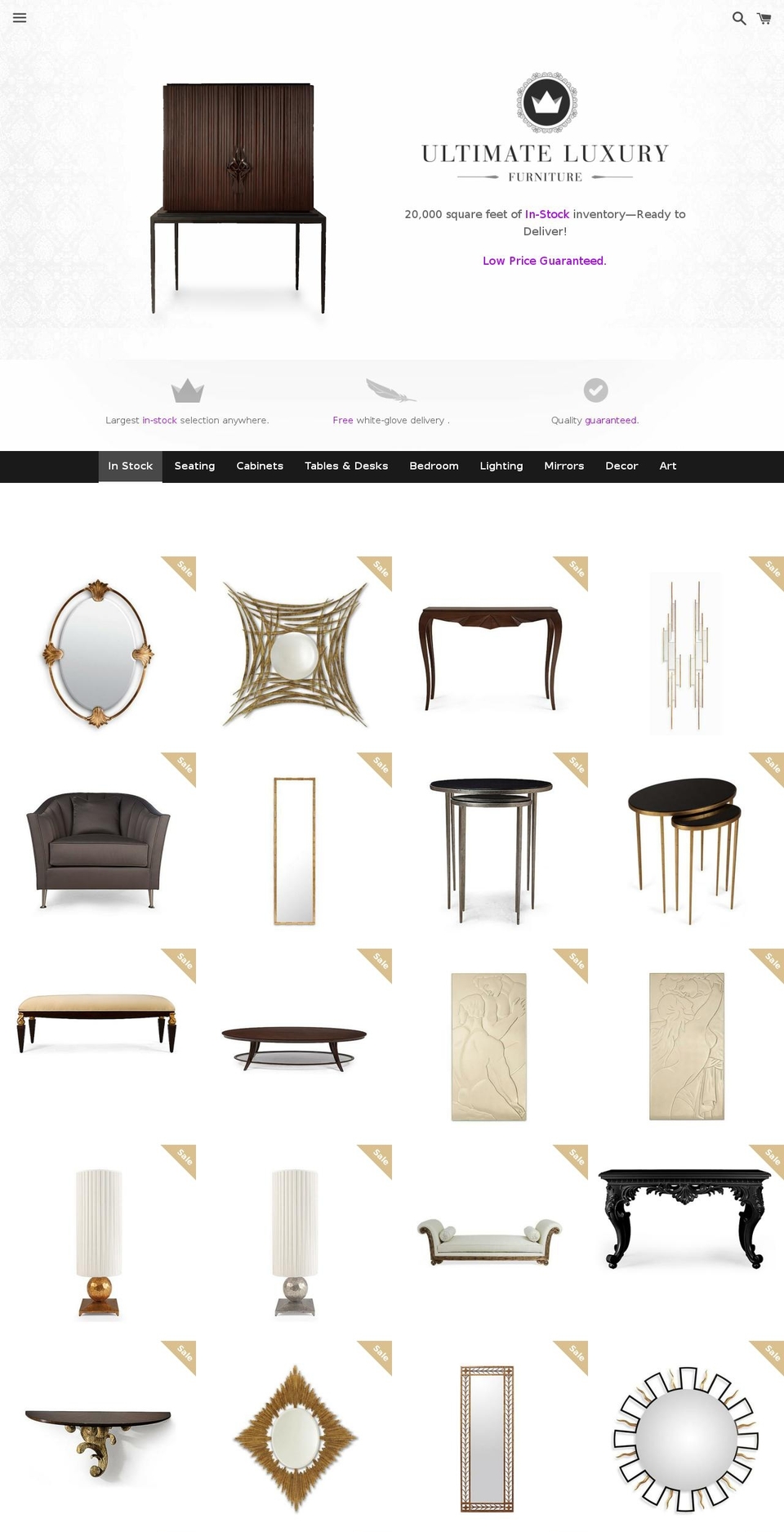 ultimateluxuryfurniture.com shopify website screenshot