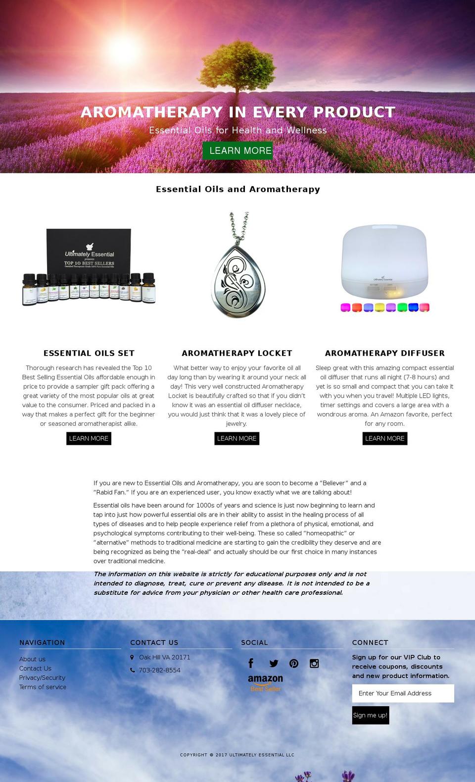 ultimatelyessential.com shopify website screenshot