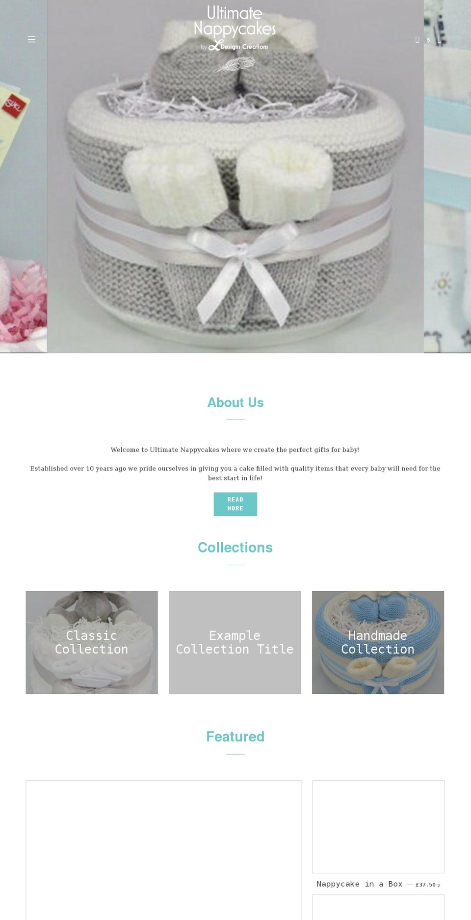 ultimatenappycakes.co.uk shopify website screenshot