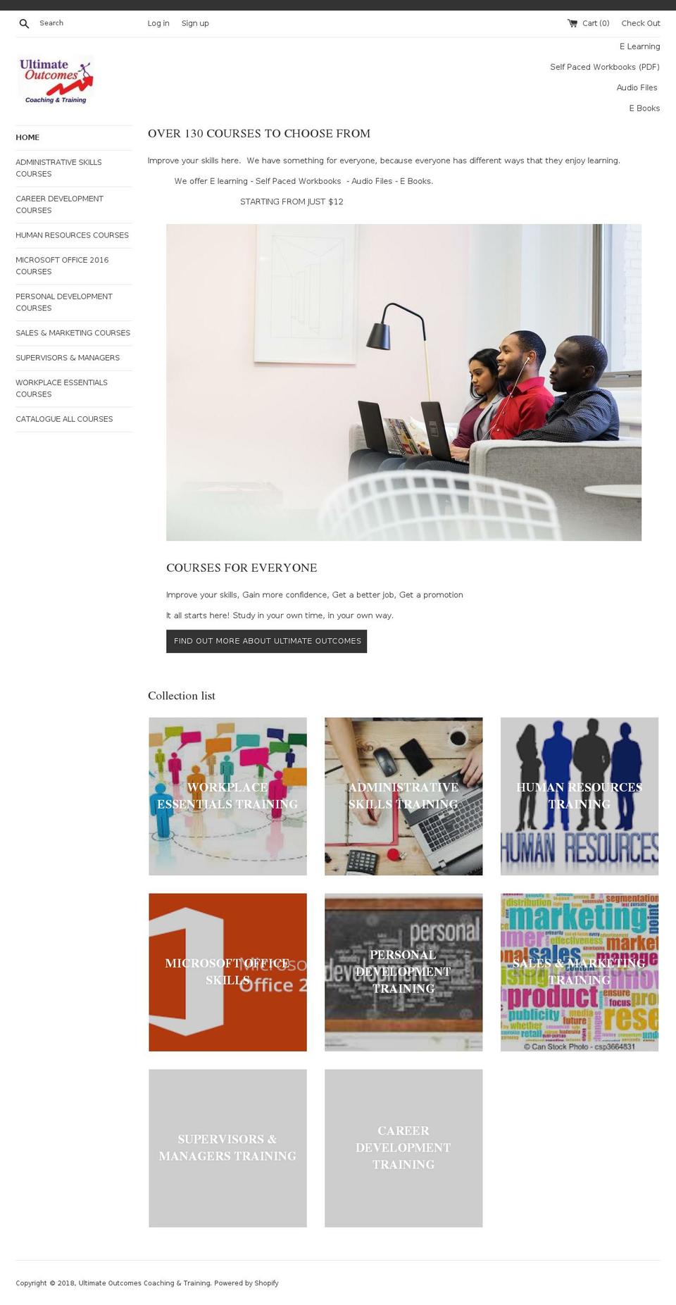 ultimateonlinetraining.com shopify website screenshot
