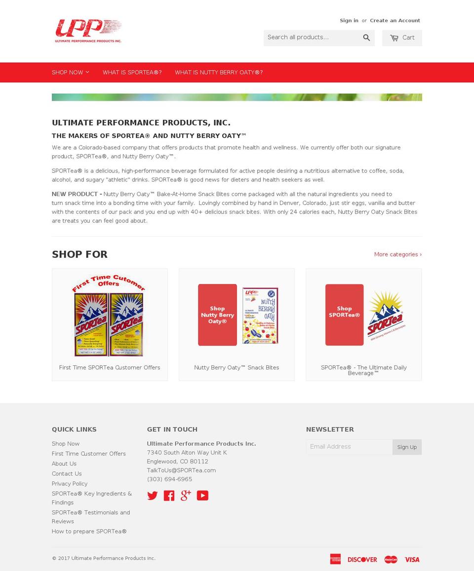 ultimateperformanceproducts.com shopify website screenshot