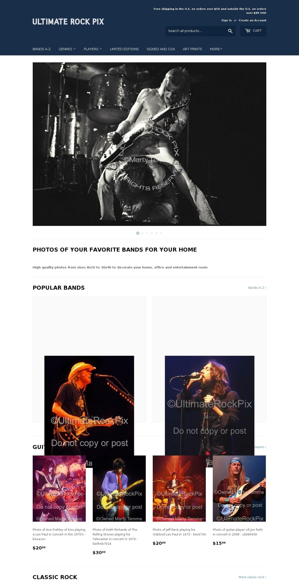 ultimaterockpicks.com — Shopify storefront screenshot