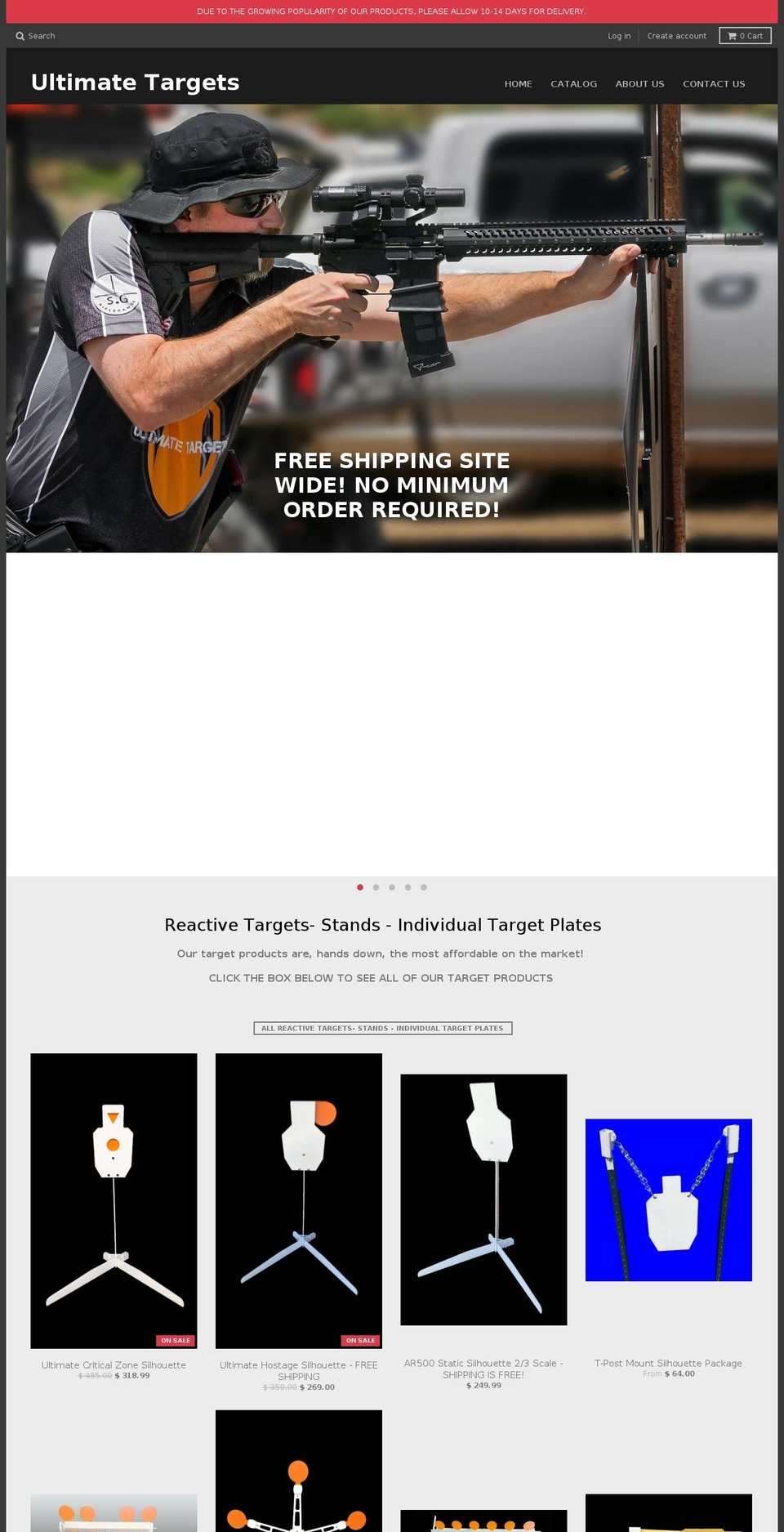 ultimatetargets.com shopify website screenshot