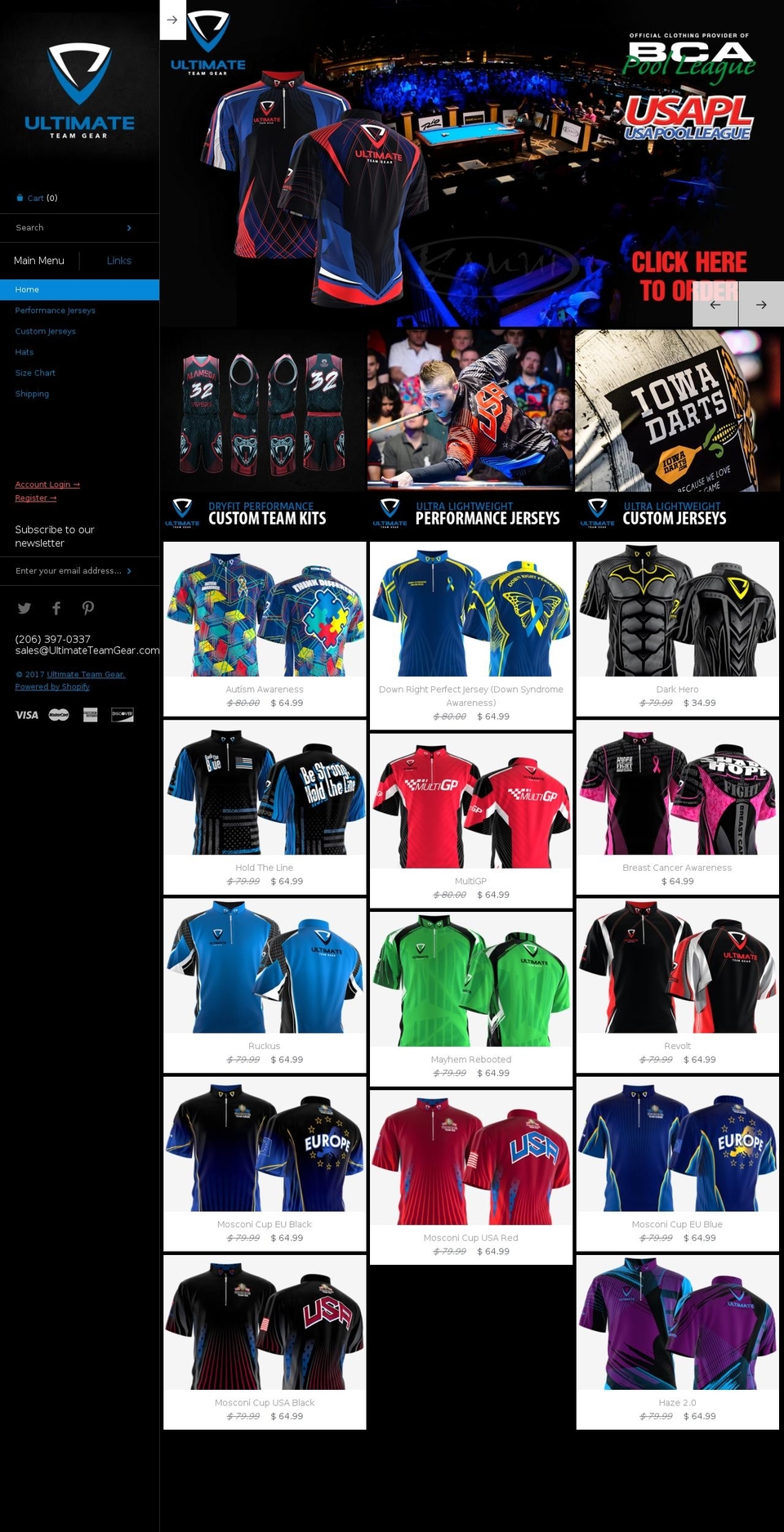 ultimateteamgear.com shopify website screenshot