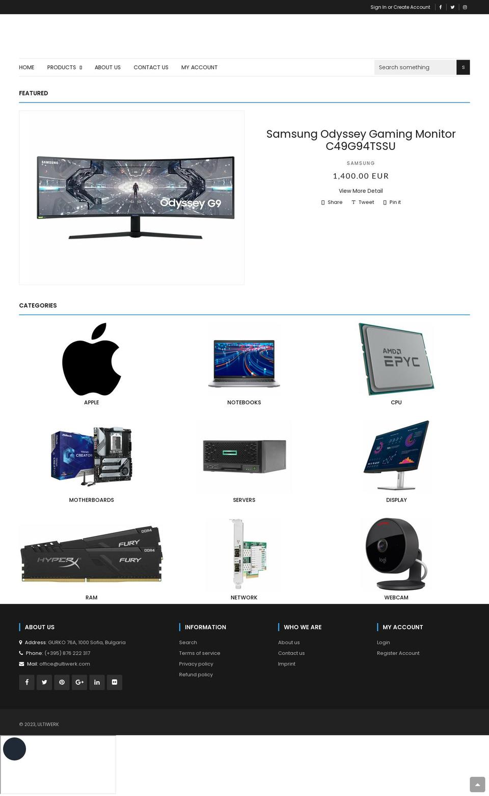 ultiwerk.com shopify website screenshot