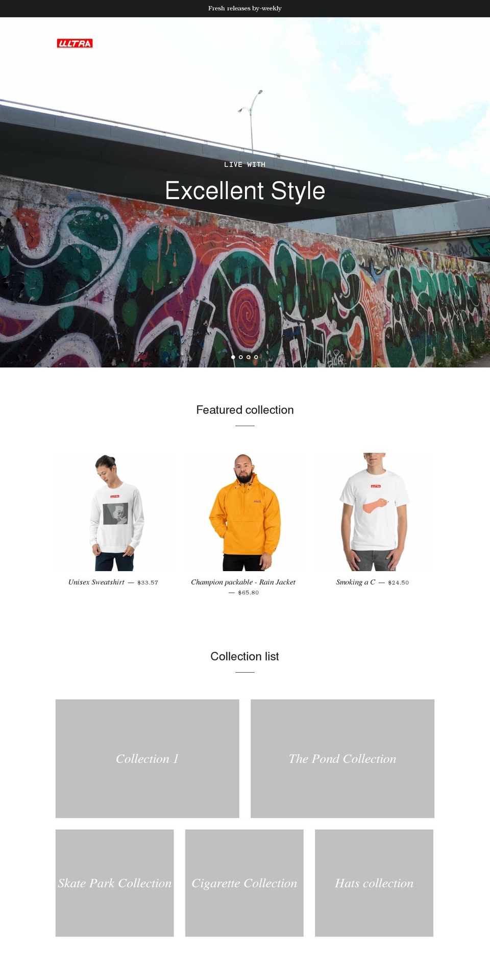 ultra-apparels.com shopify website screenshot