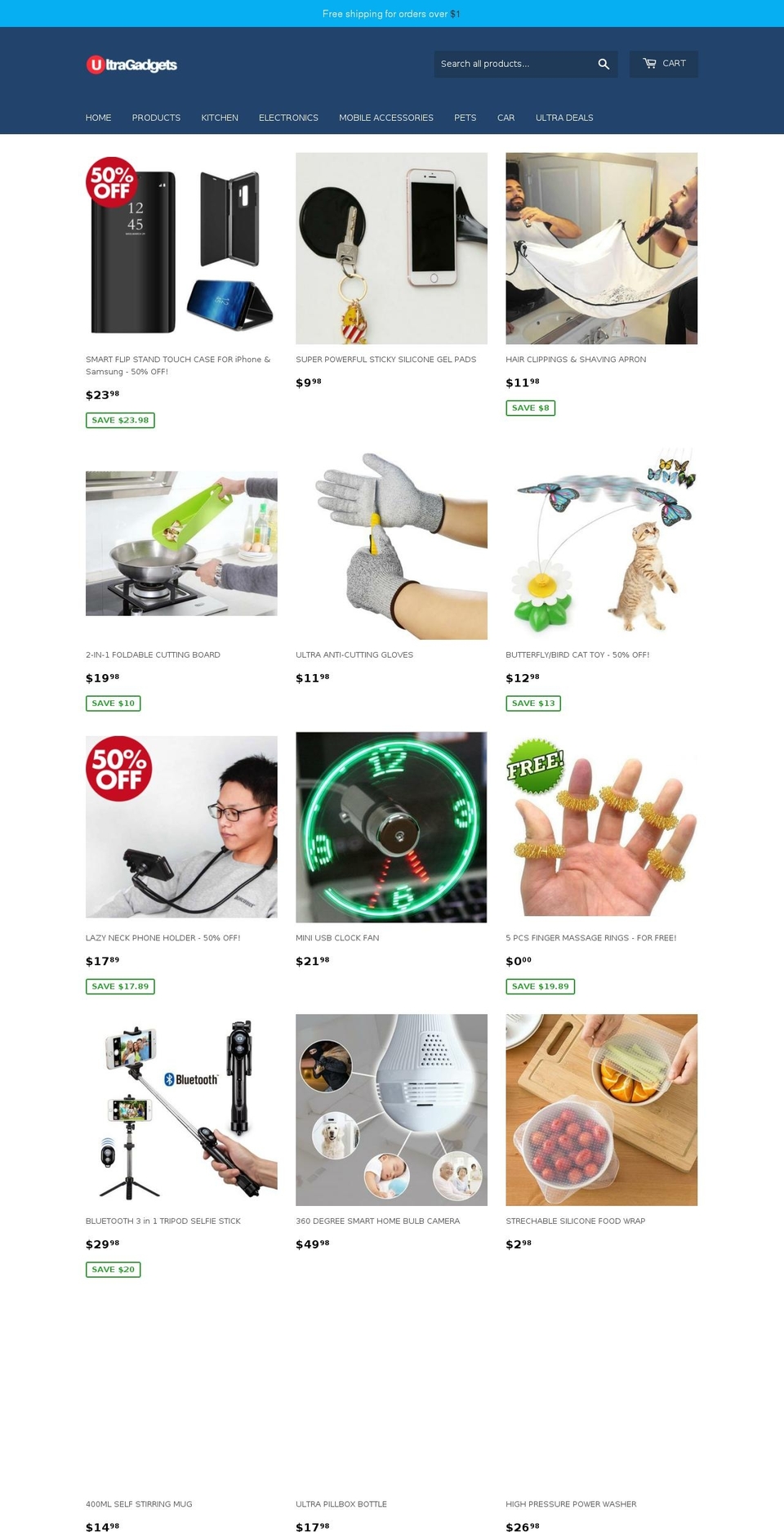 ultra-gadgets.com shopify website screenshot