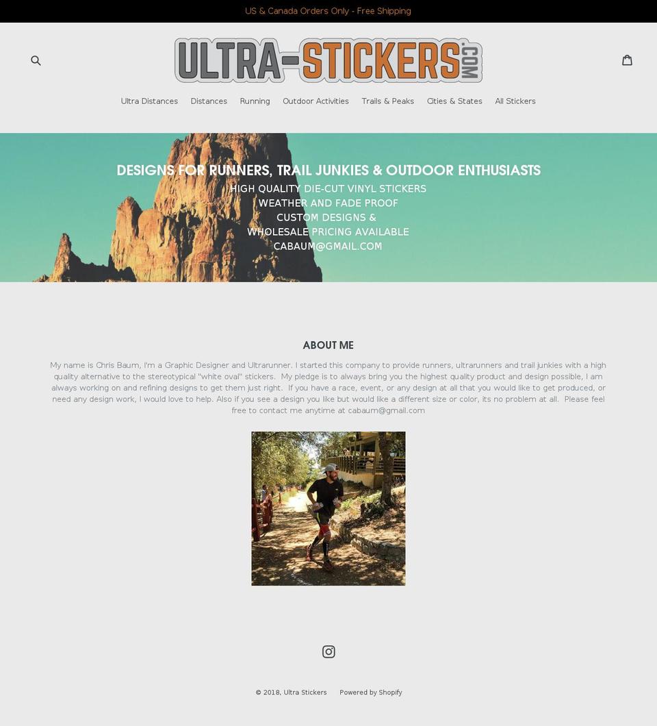 ultra-stickers.com — Shopify storefront screenshot