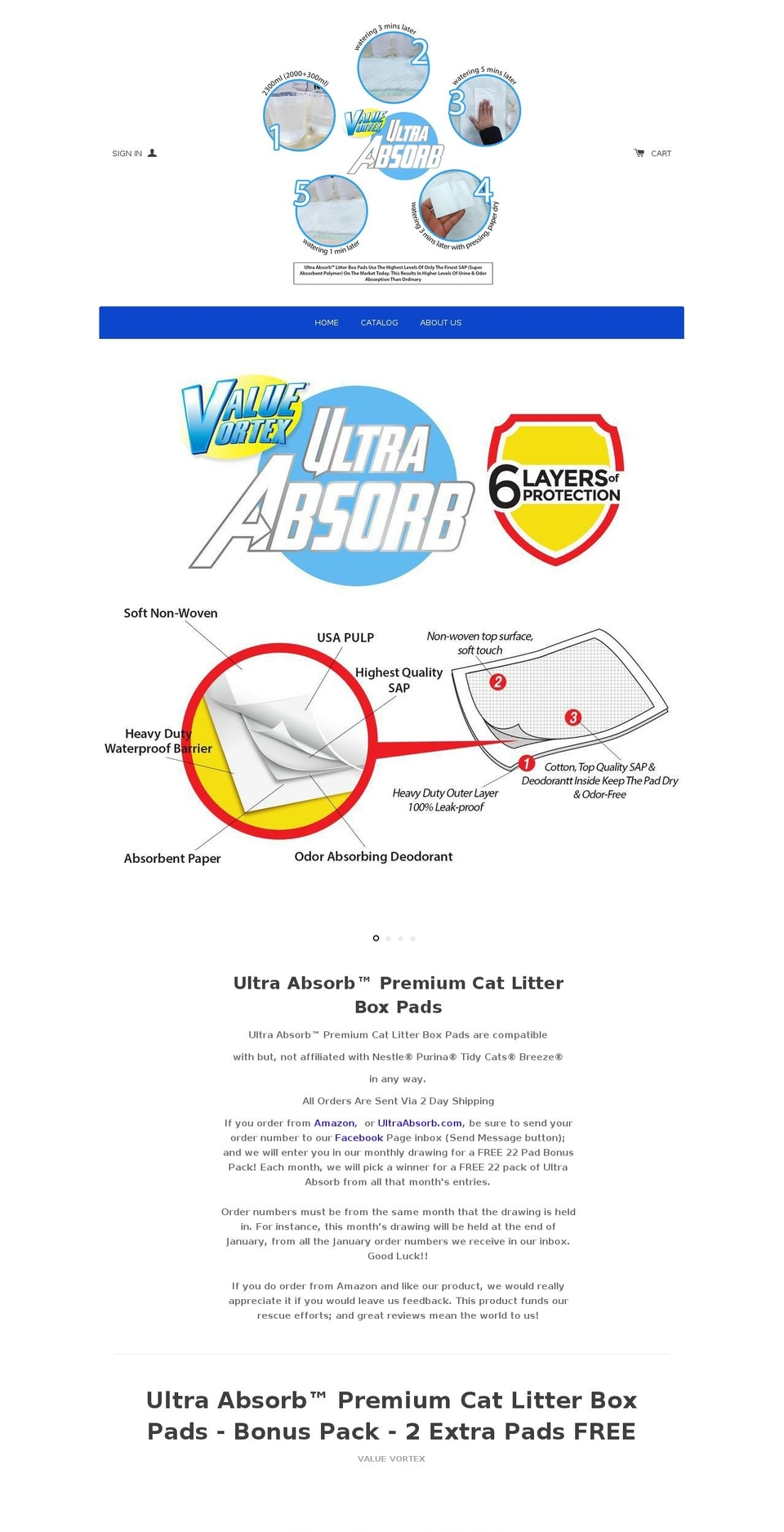ultraabsorb.com — Shopify storefront screenshot