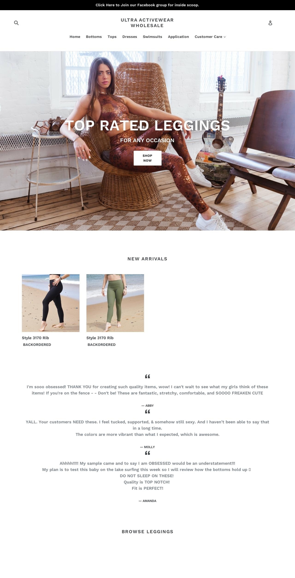 ultraactivewear.com shopify website screenshot
