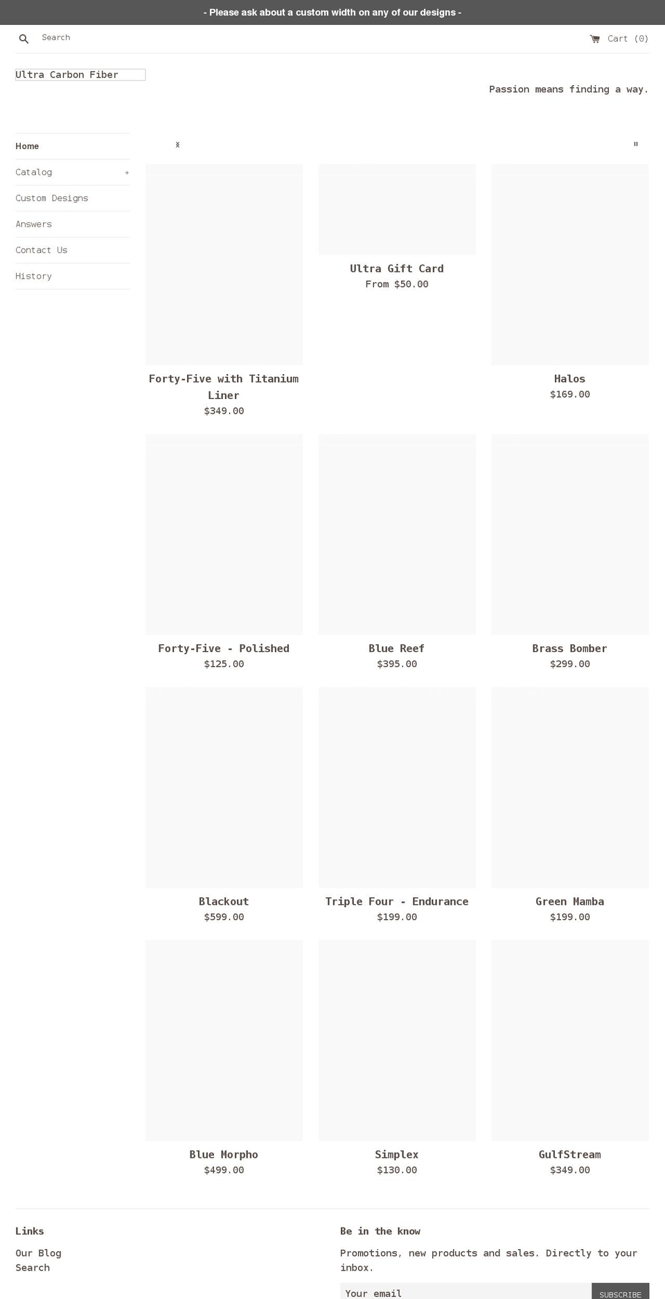 ultracarbonfiber.myshopify.com — Shopify storefront screenshot