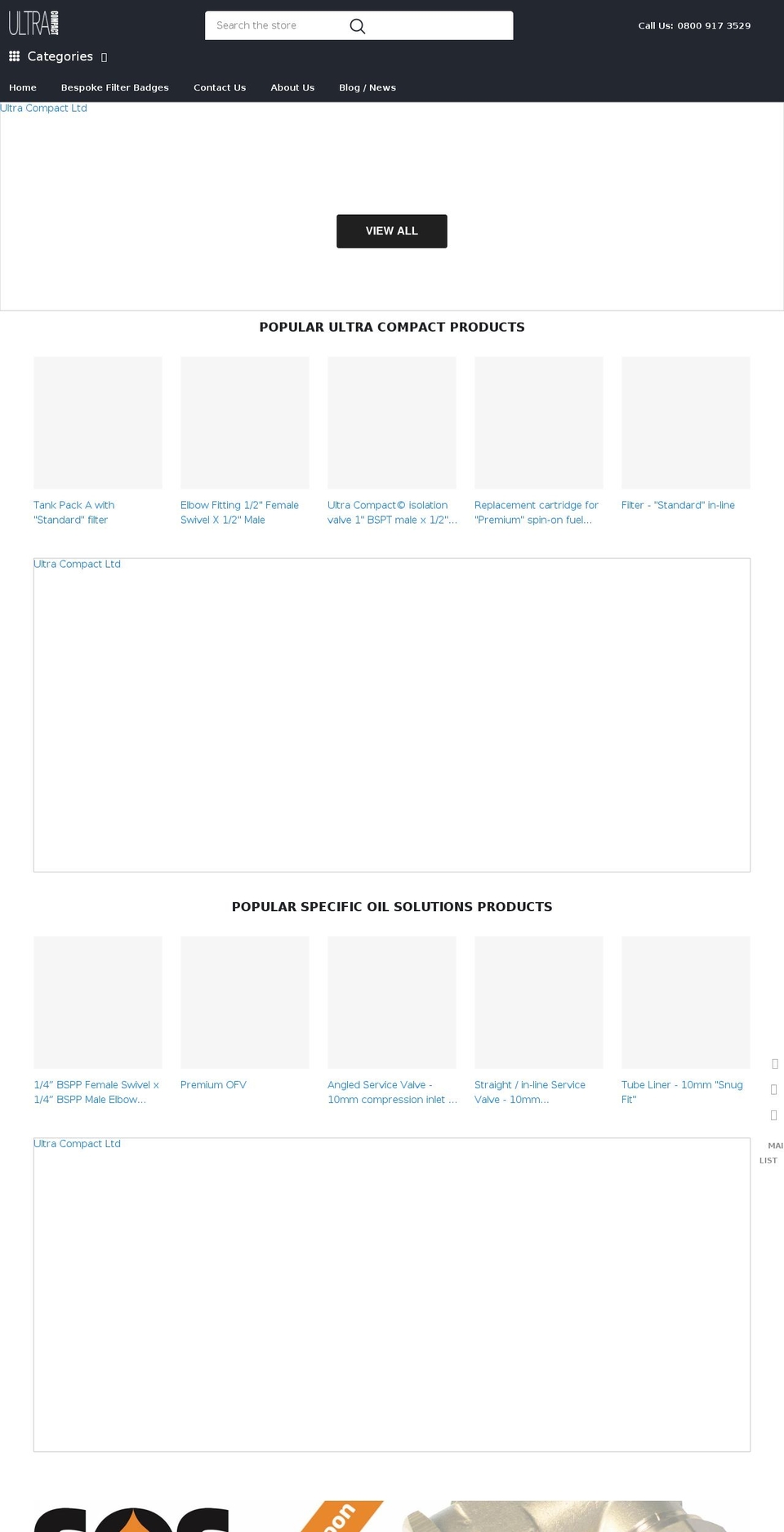 ultracompact.co.uk shopify website screenshot