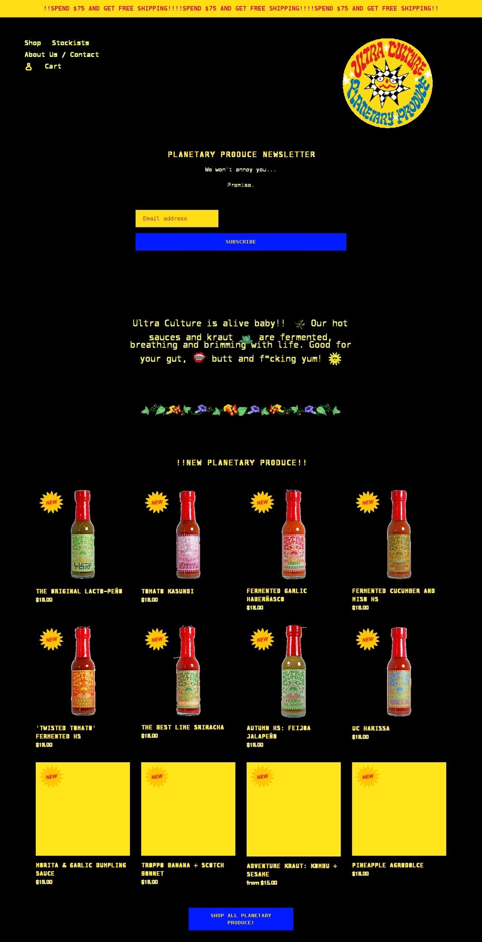 ultraculture.com.au shopify website screenshot