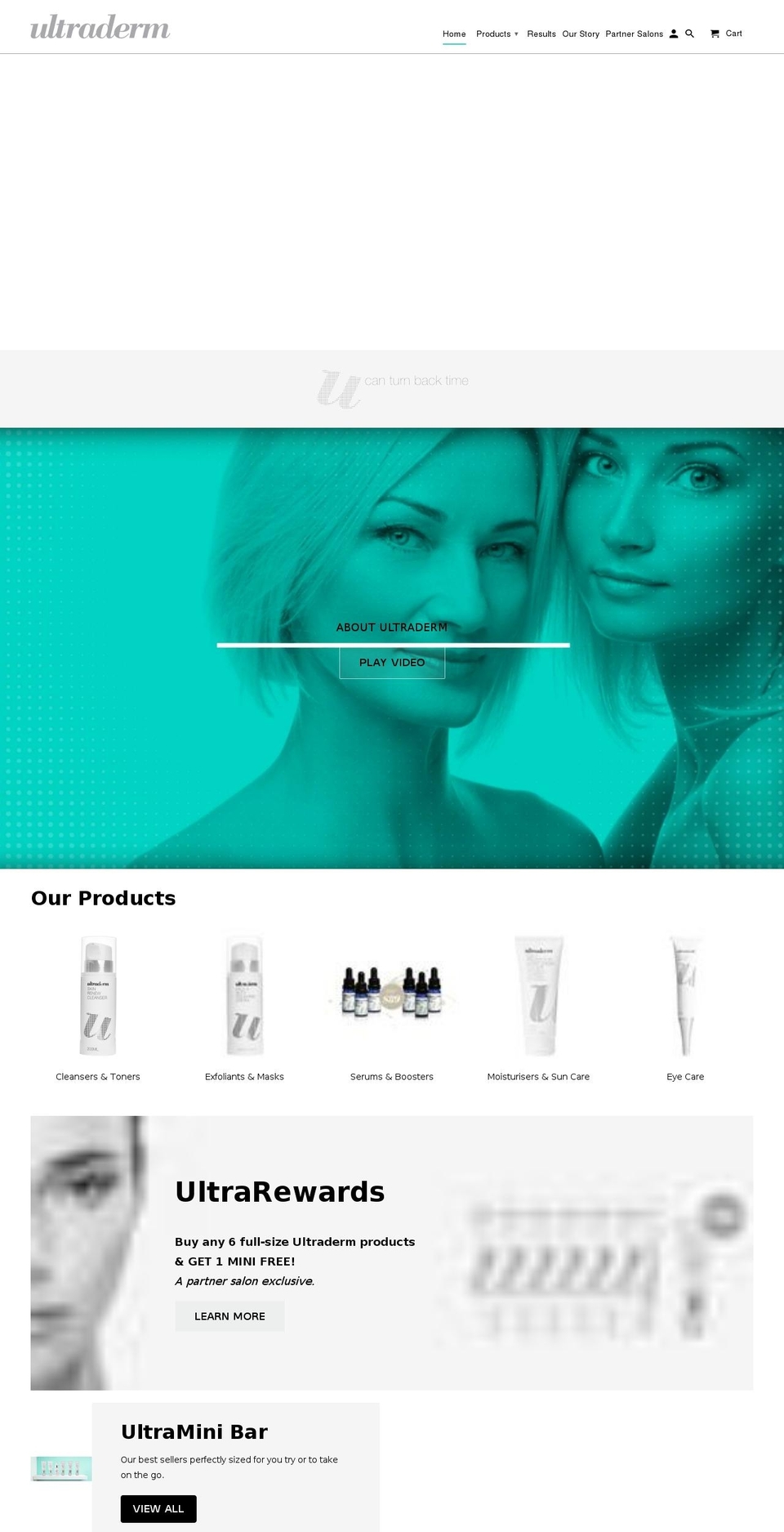 ultraderm.com.au shopify website screenshot