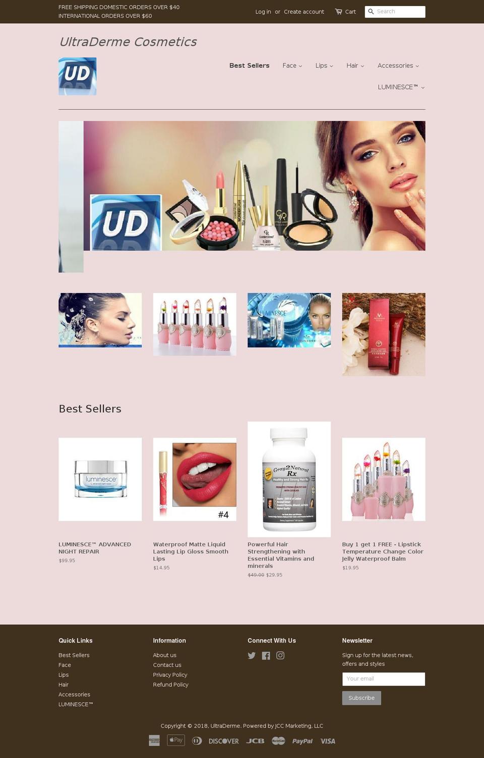 ultraderme.com — Shopify storefront screenshot