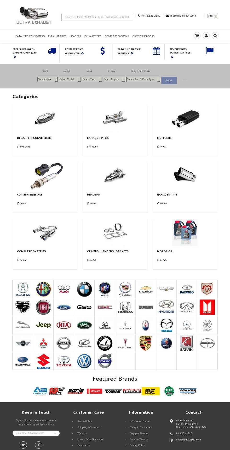 ultraexhaust.com — Shopify storefront screenshot