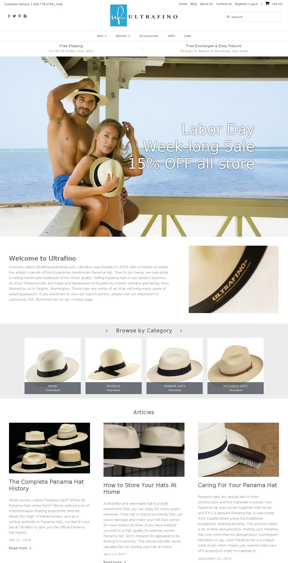 ultrafinopanamahat.org shopify website screenshot