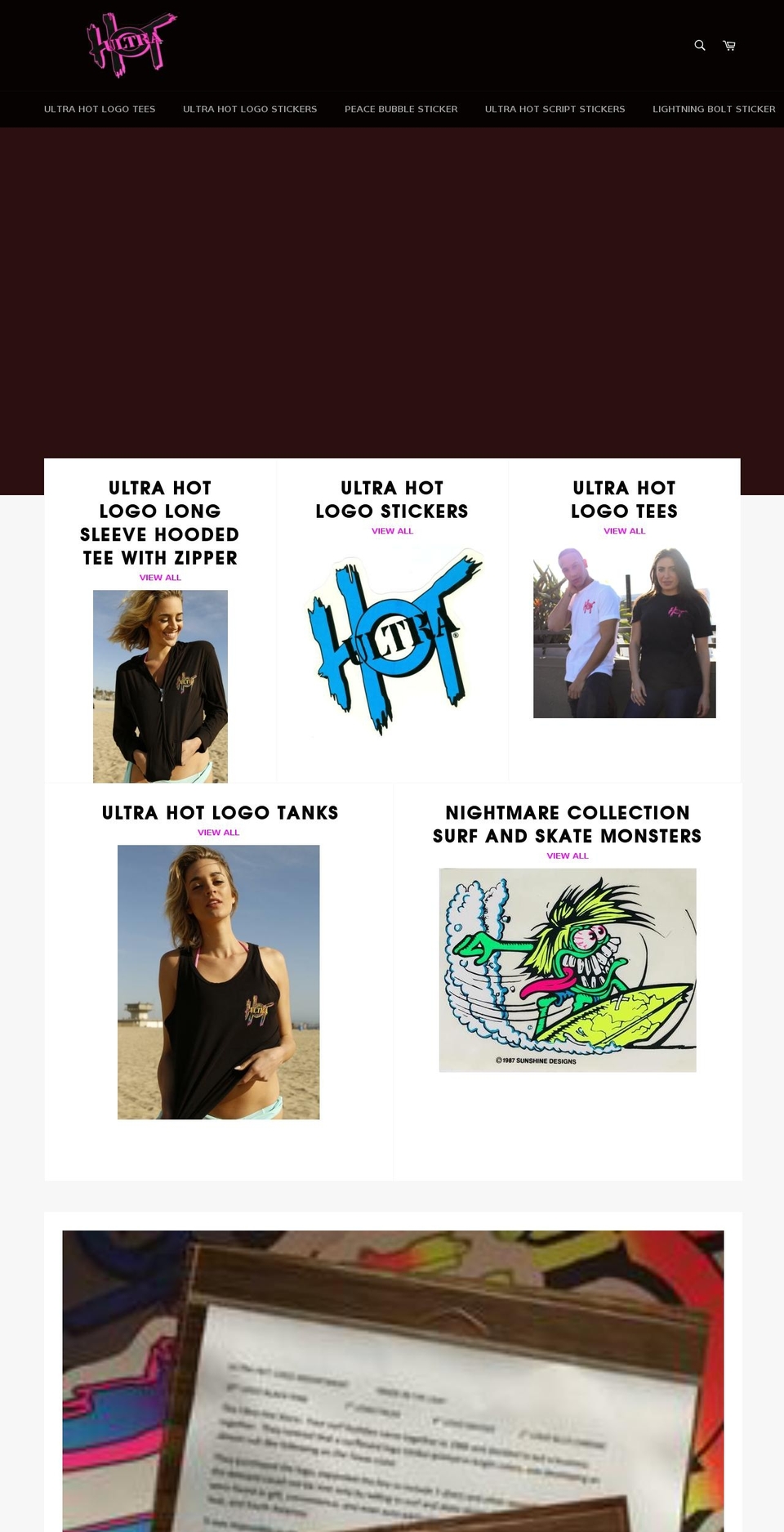 ultrahotgraphics.com — Shopify storefront screenshot