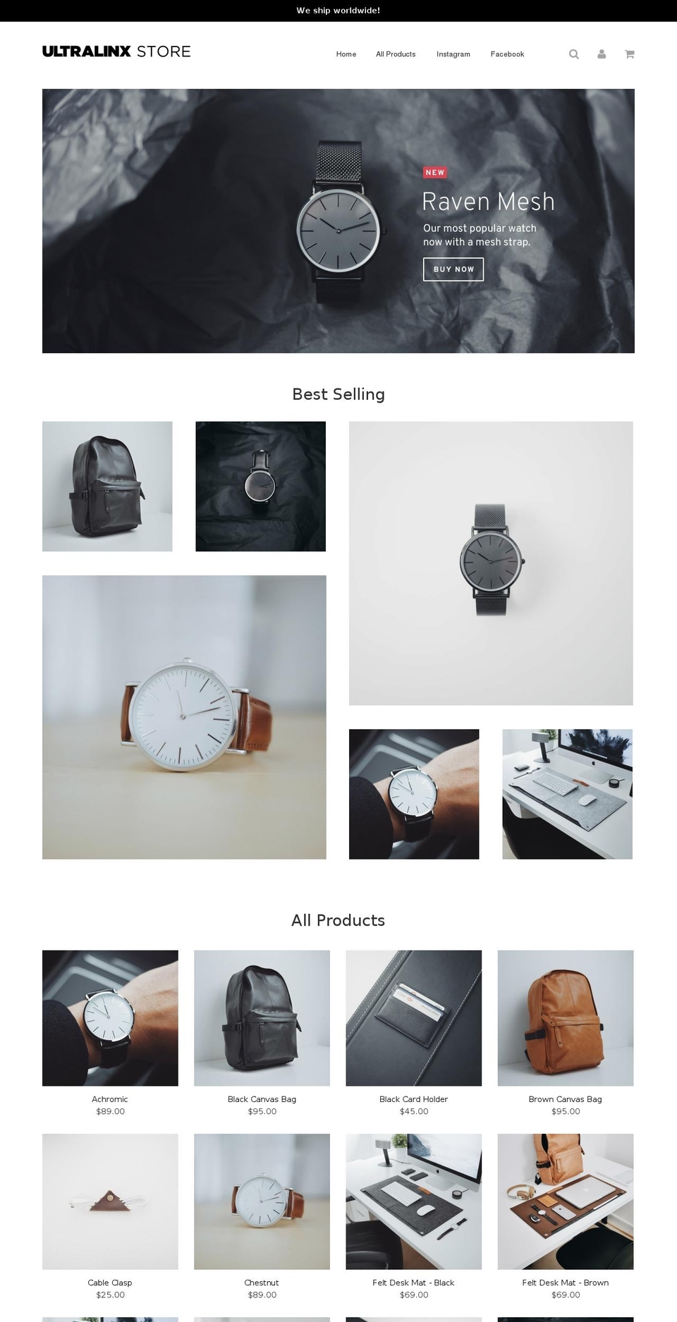 Dawn Shopify theme site example ultralinxstore.com