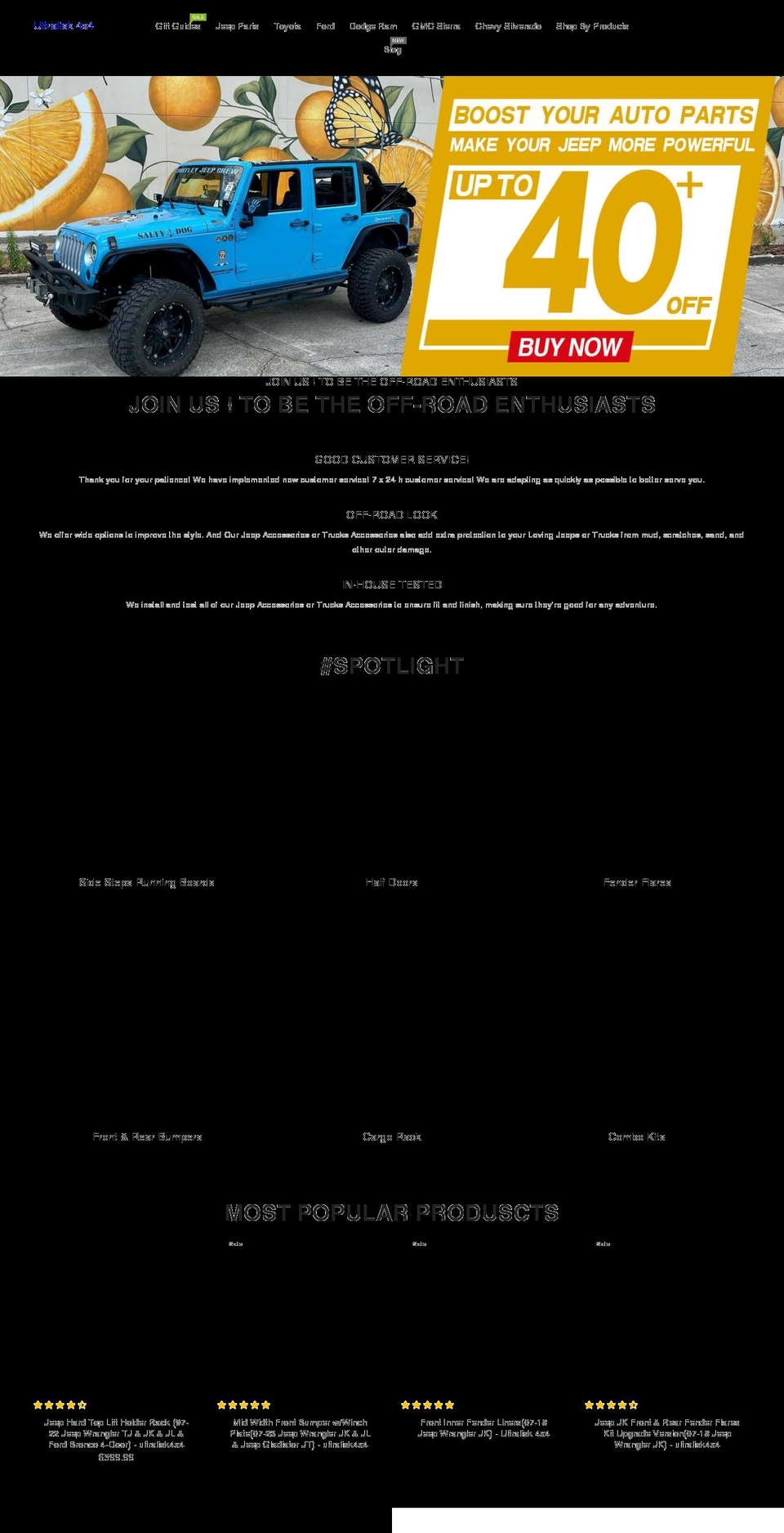 ultralisk4x4.com shopify website screenshot