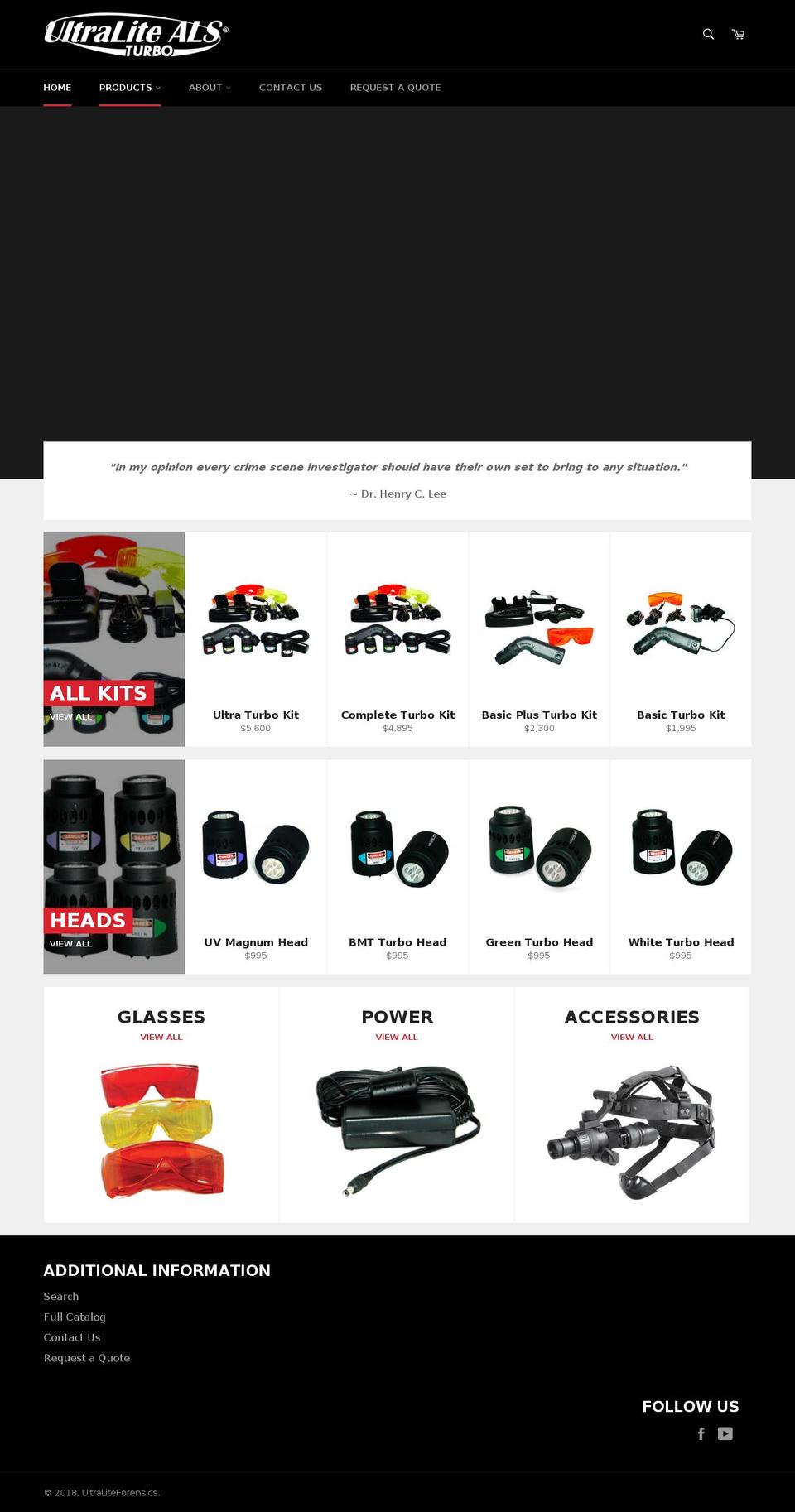 ultralite-als.com — Shopify storefront screenshot