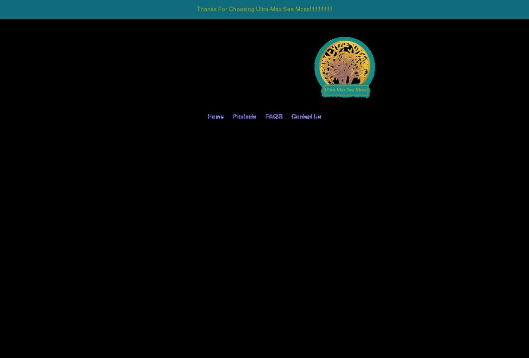 ultramaxseamoss.com shopify website screenshot