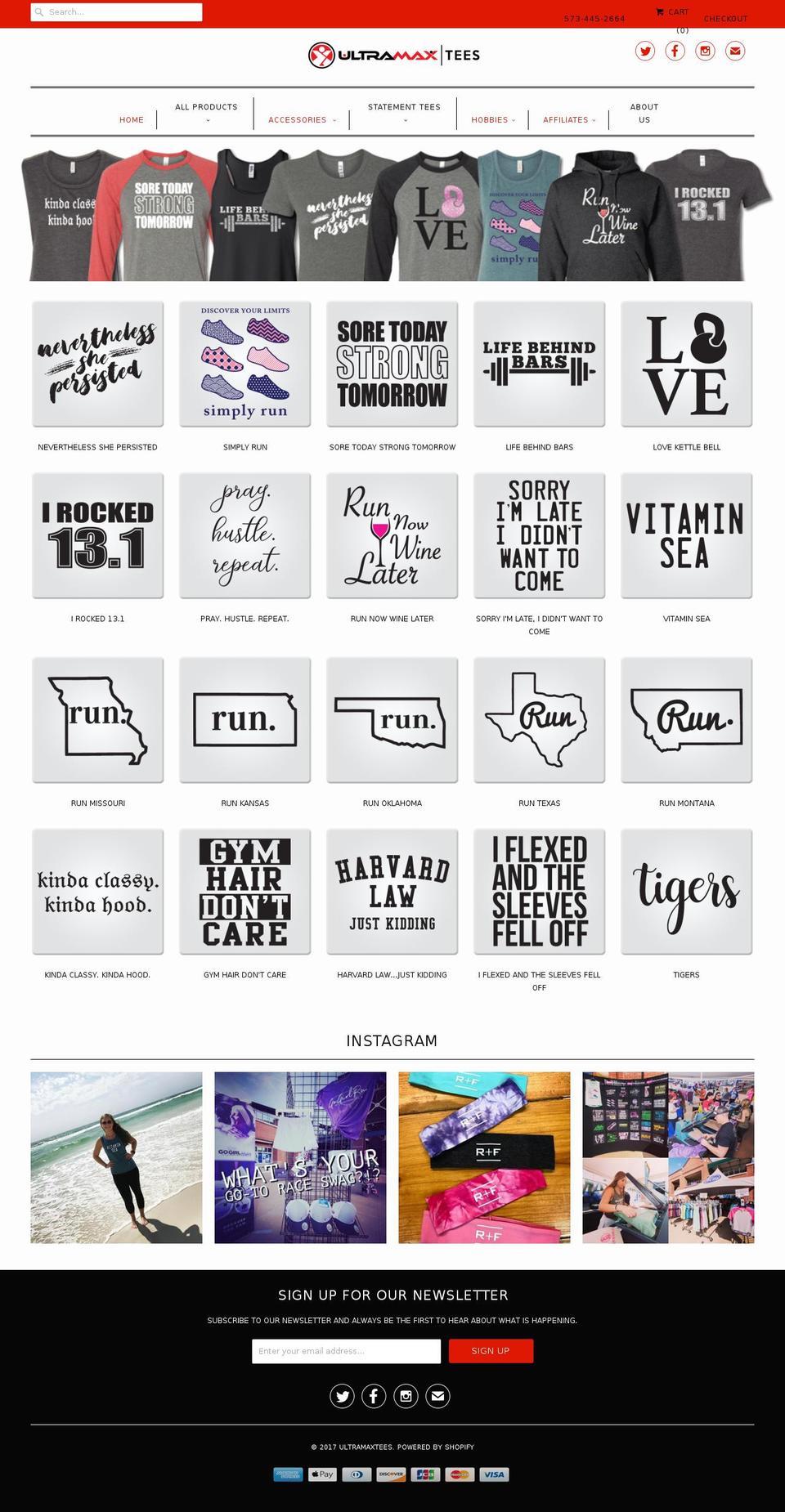 ultramaxtees.com shopify website screenshot