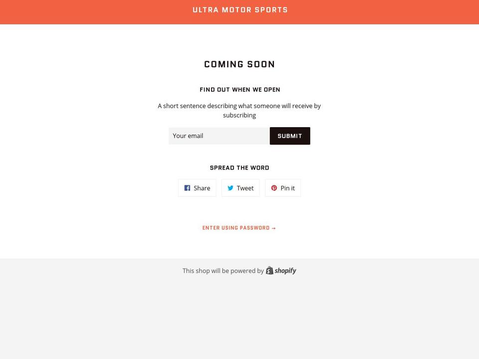 ultramotorsports.com — Shopify storefront screenshot