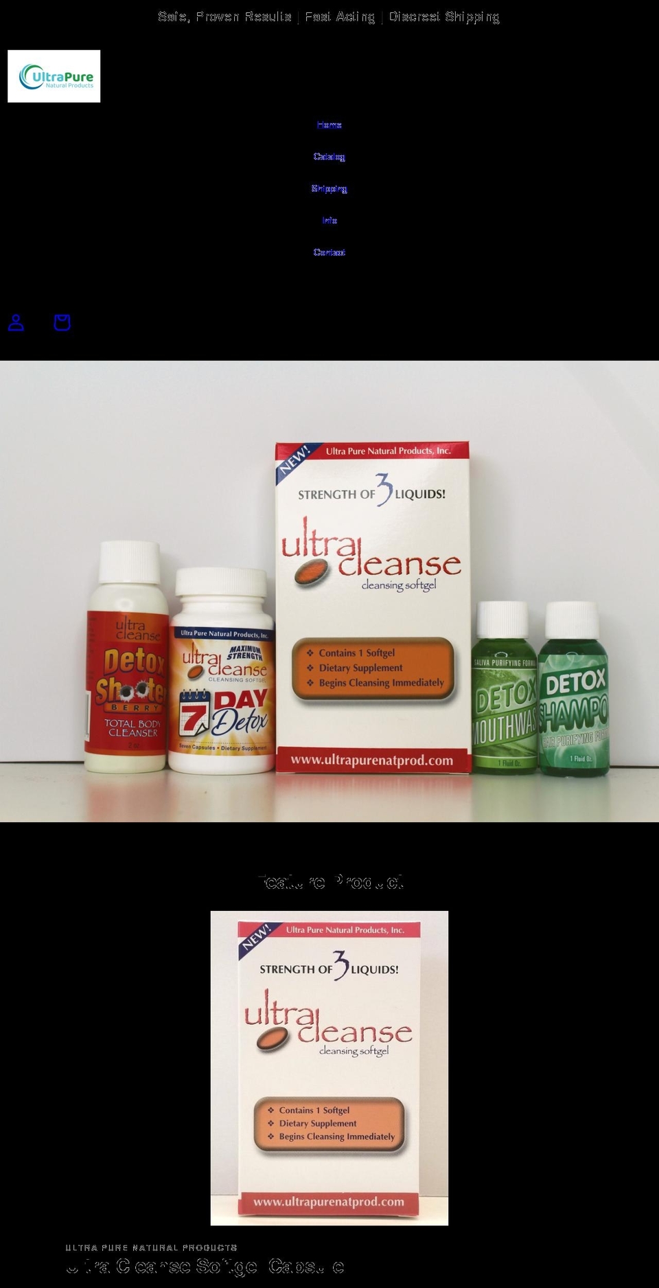ultrapurenatprod.com shopify website screenshot
