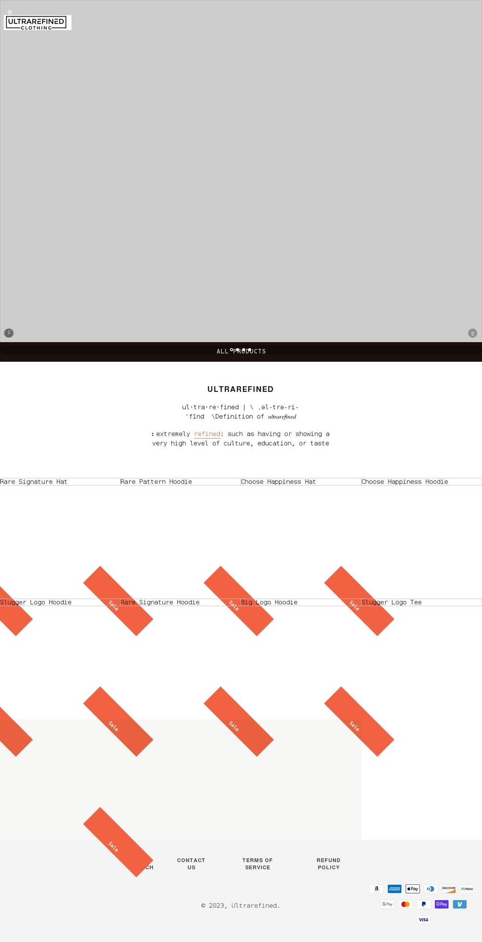 ultrarefinedco.com shopify website screenshot
